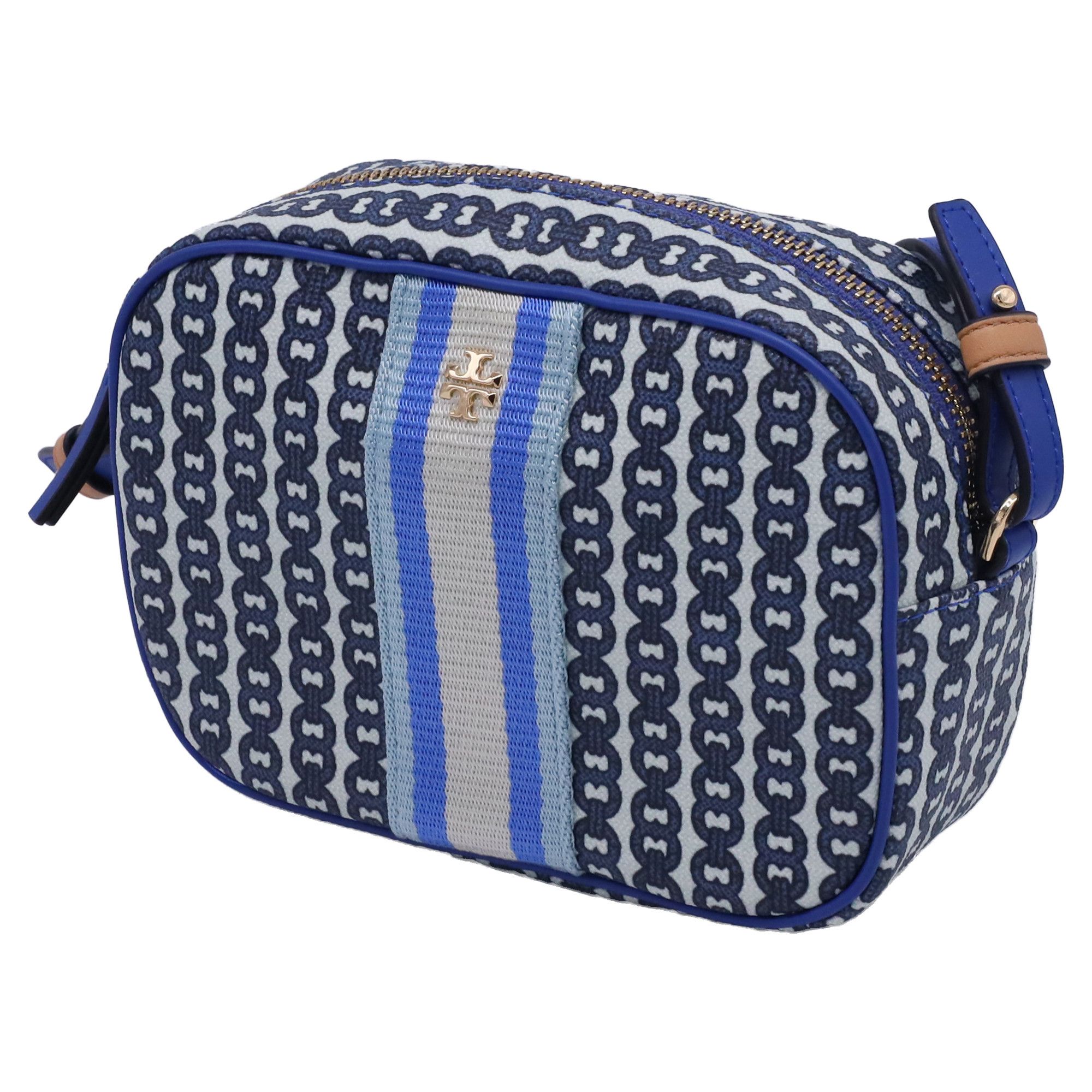 Tory Burch Tory Burch Gemini Link Small Camera Bag in Blue Canvas Size ONE SIZE - 4 Thumbnail
