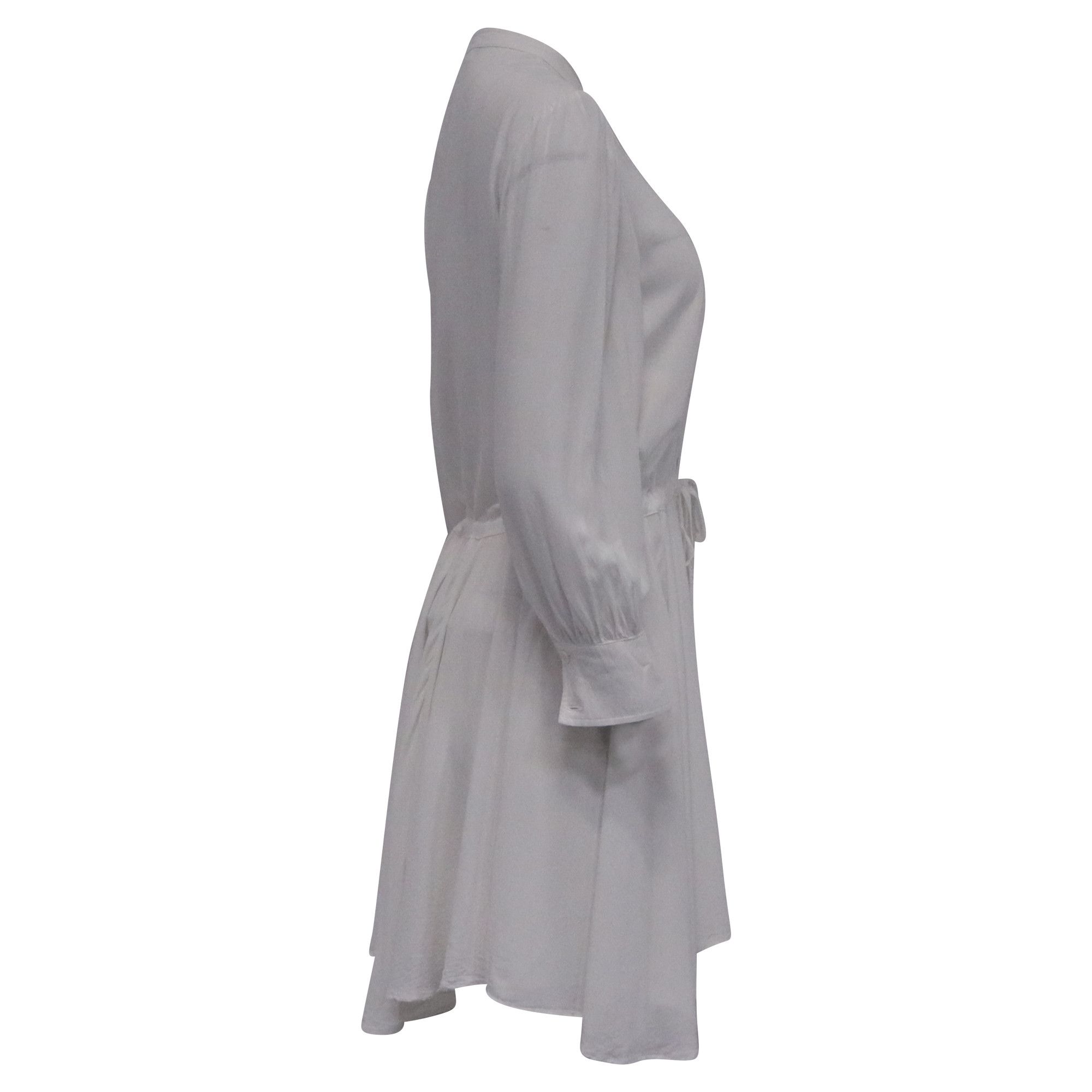 Zadig & Voltaire Zadig & Voltaire Ranil Tie-Waist Mini Dress in White Viscos Size XXS / US 00 / IT 34 - 3 Thumbnail