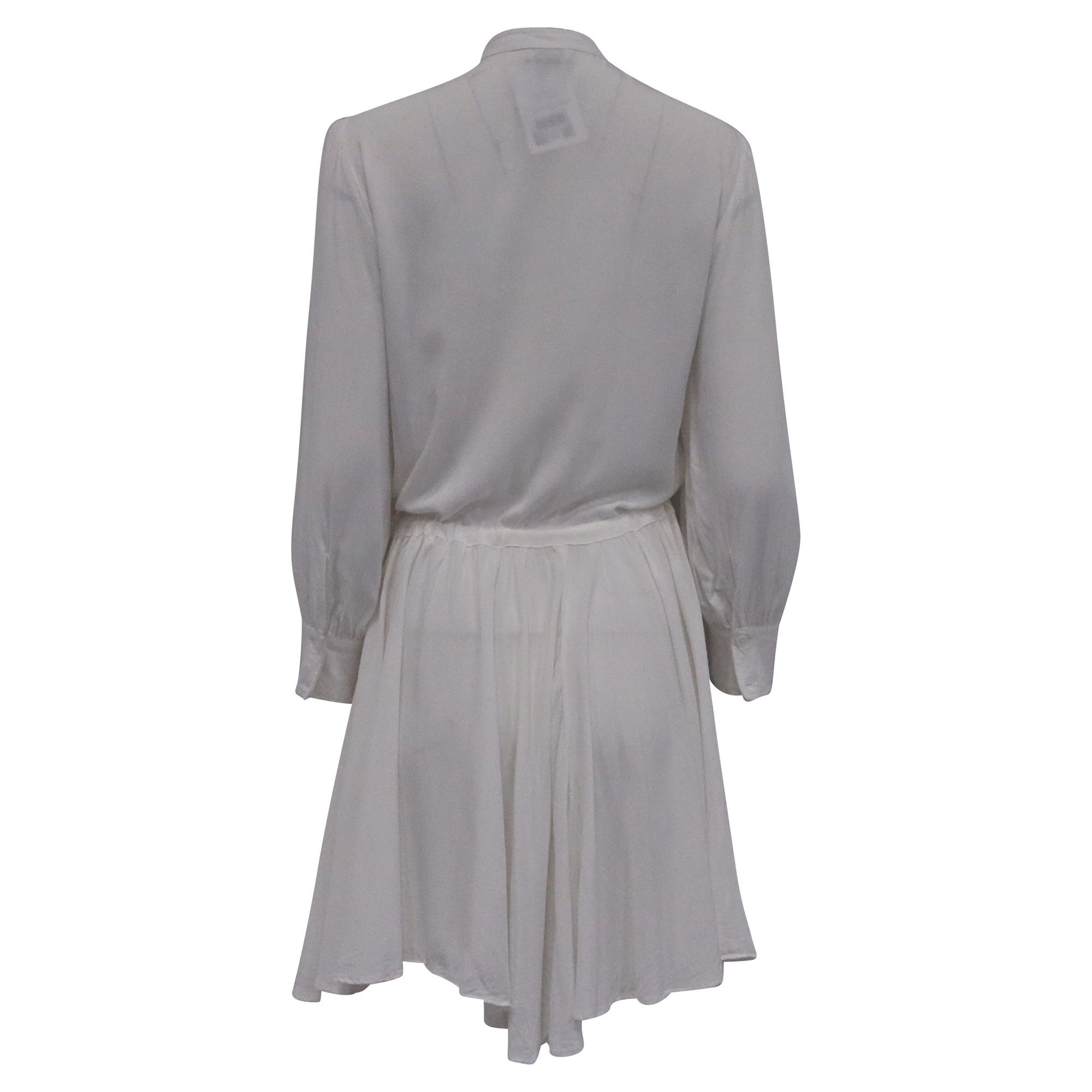 Zadig & Voltaire Zadig & Voltaire Ranil Tie-Waist Mini Dress in White Viscos Size XXS / US 00 / IT 34 - 4 Thumbnail