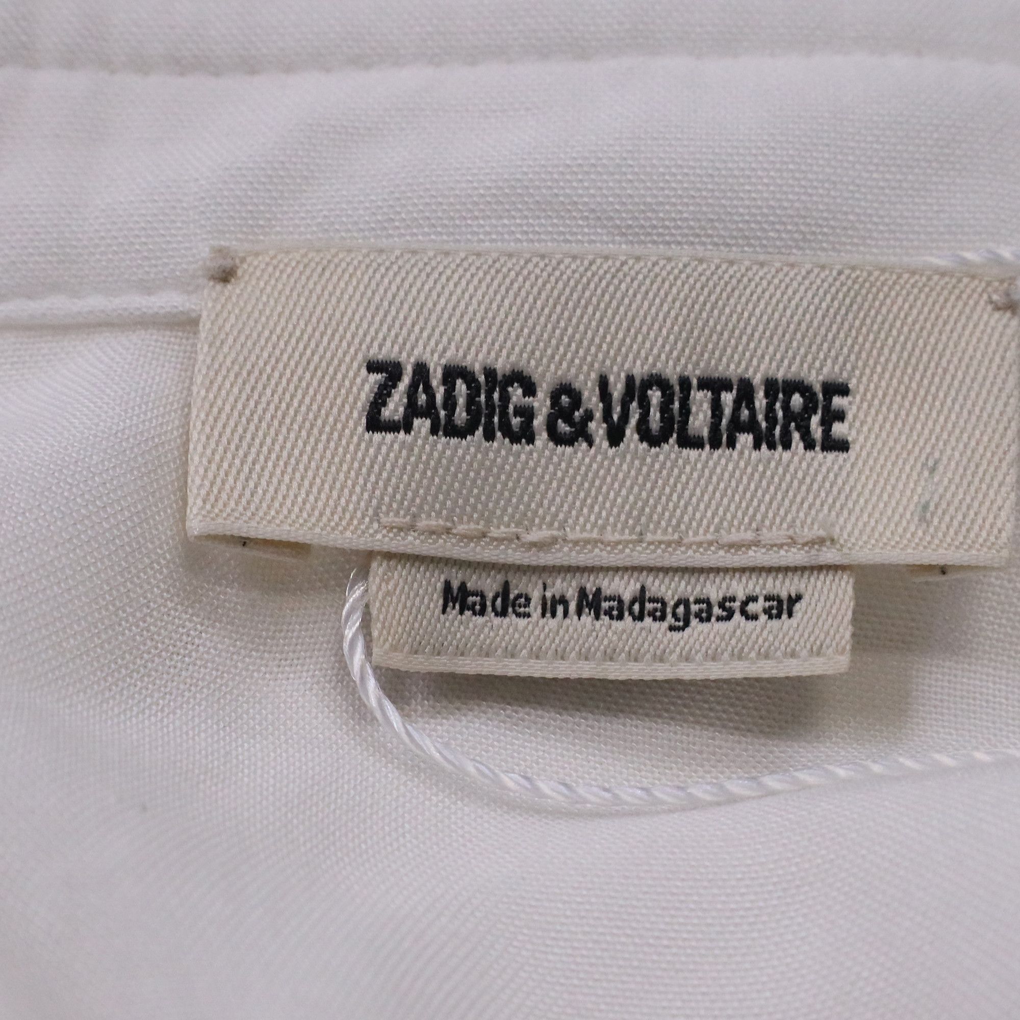 Zadig & Voltaire Zadig & Voltaire Ranil Tie-Waist Mini Dress in White Viscos Size XXS / US 00 / IT 34 - 5 Thumbnail