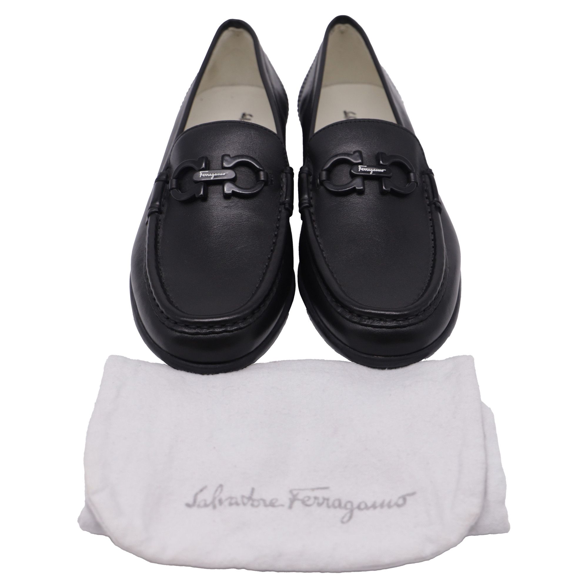 Salvatore Ferragamo Salvatore Ferragamo Gancini Loafers in Black Leather Size US 5.5 / IT 35.5 - 10 Thumbnail