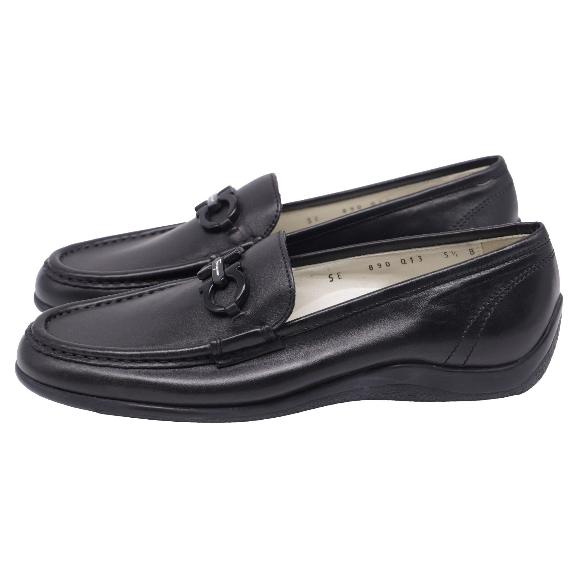 Salvatore Ferragamo Salvatore Ferragamo Gancini Loafers in Black Leather Size US 5.5 / IT 35.5 - 4 Thumbnail