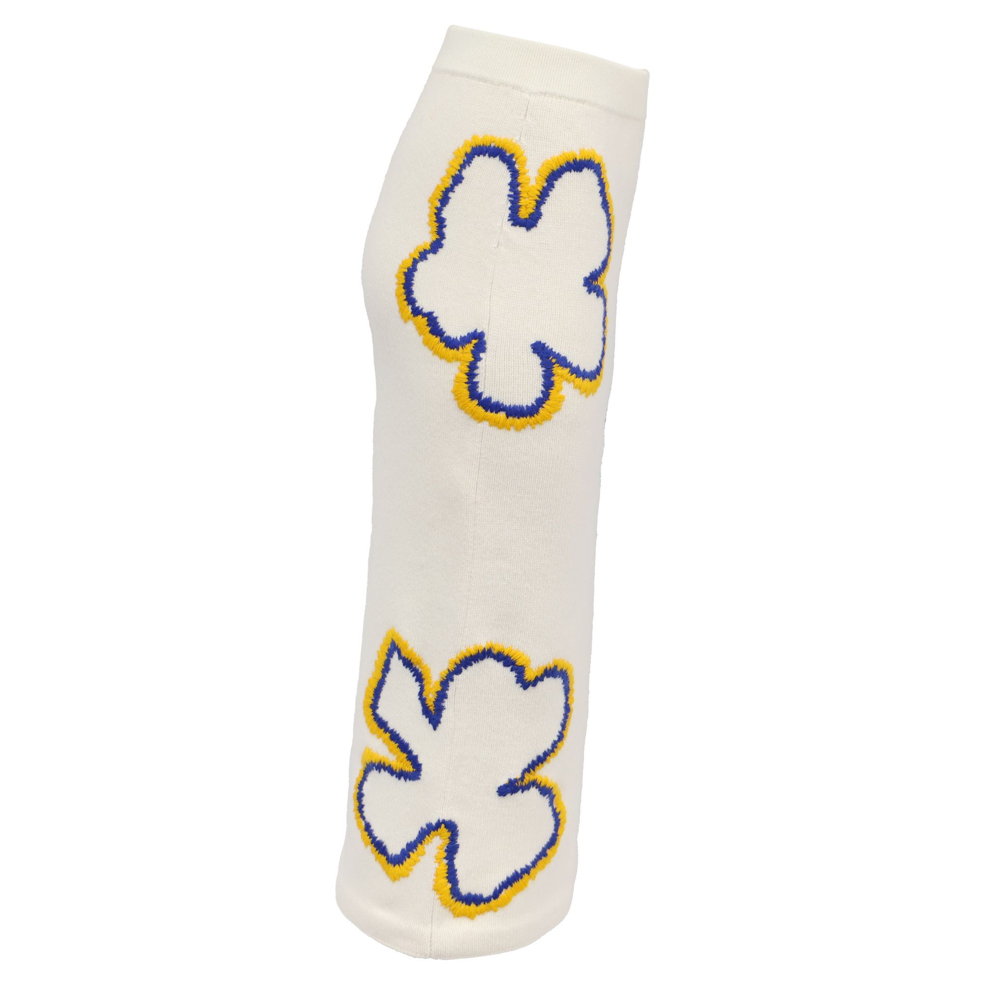 Carolina Herrera Carolina Herrera Embroidered Midi Skirt in Ecru Wool Size 24" / US 00 / IT 34 - 2 Thumbnail