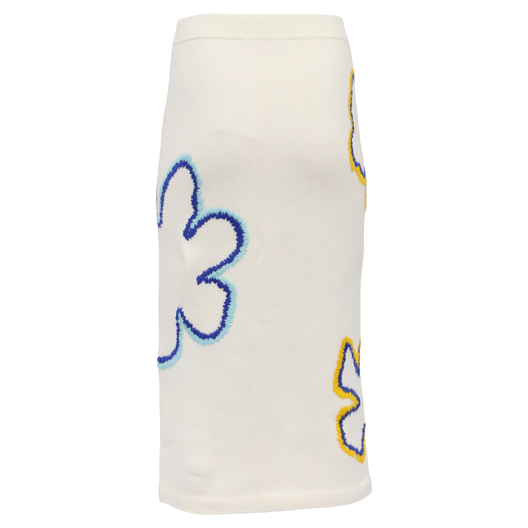 Carolina Herrera Carolina Herrera Embroidered Midi Skirt in Ecru Wool Size 24" / US 00 / IT 34 - 3 Thumbnail