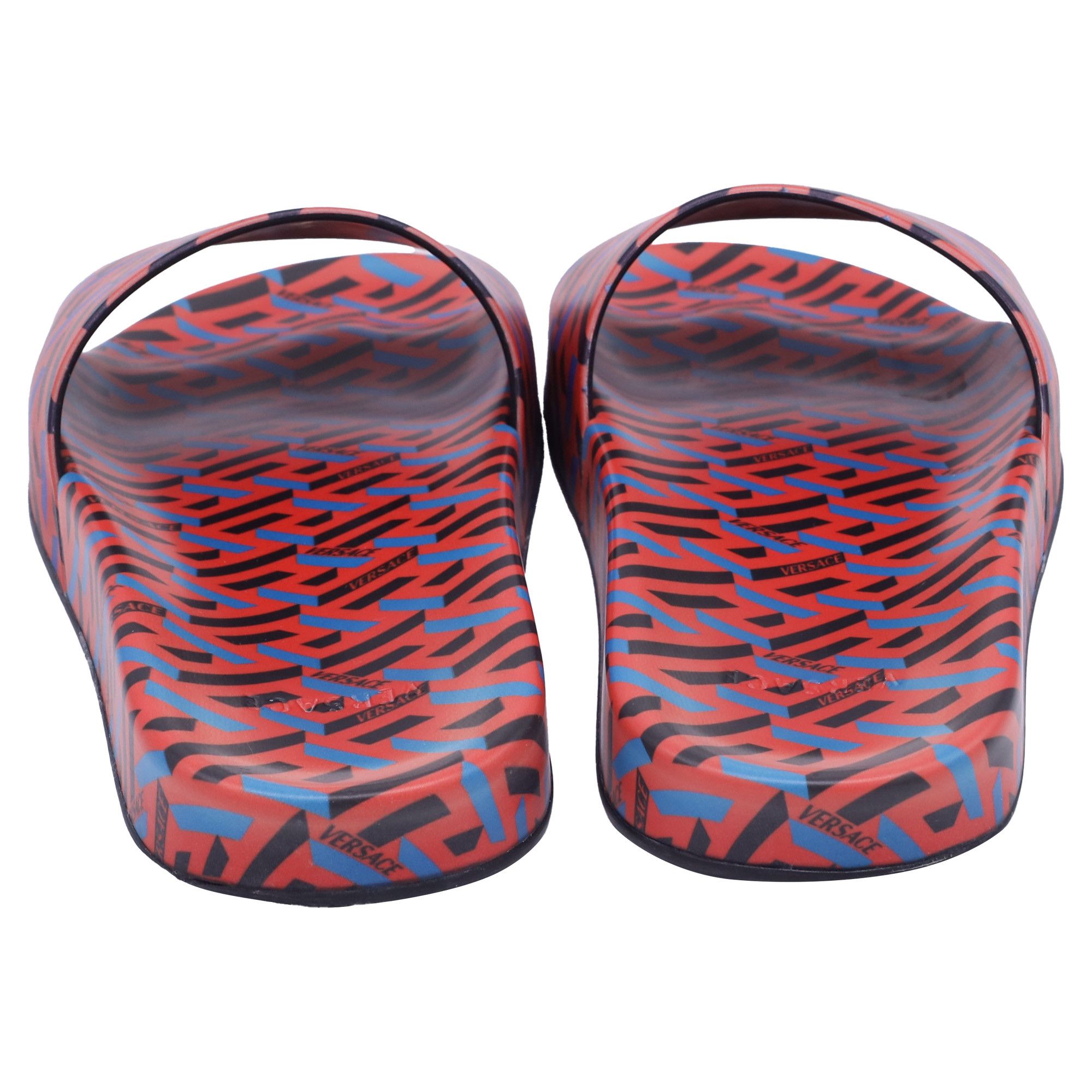 Versace Versace La Greca Print Slide Sandals in Multicolor Polyureth Size US 7.5 / IT 37.5 - 5 Thumbnail