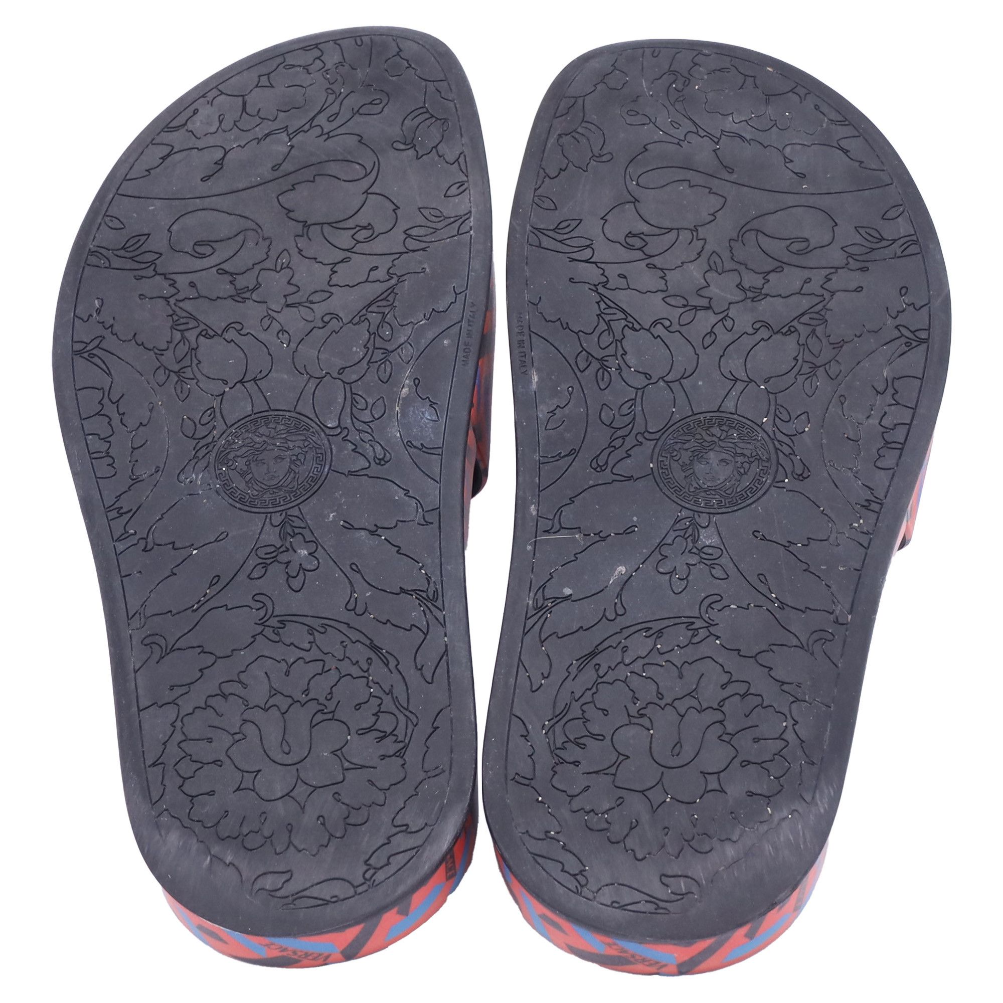 Versace Versace La Greca Print Slide Sandals in Multicolor Polyureth Size US 7.5 / IT 37.5 - 6 Thumbnail
