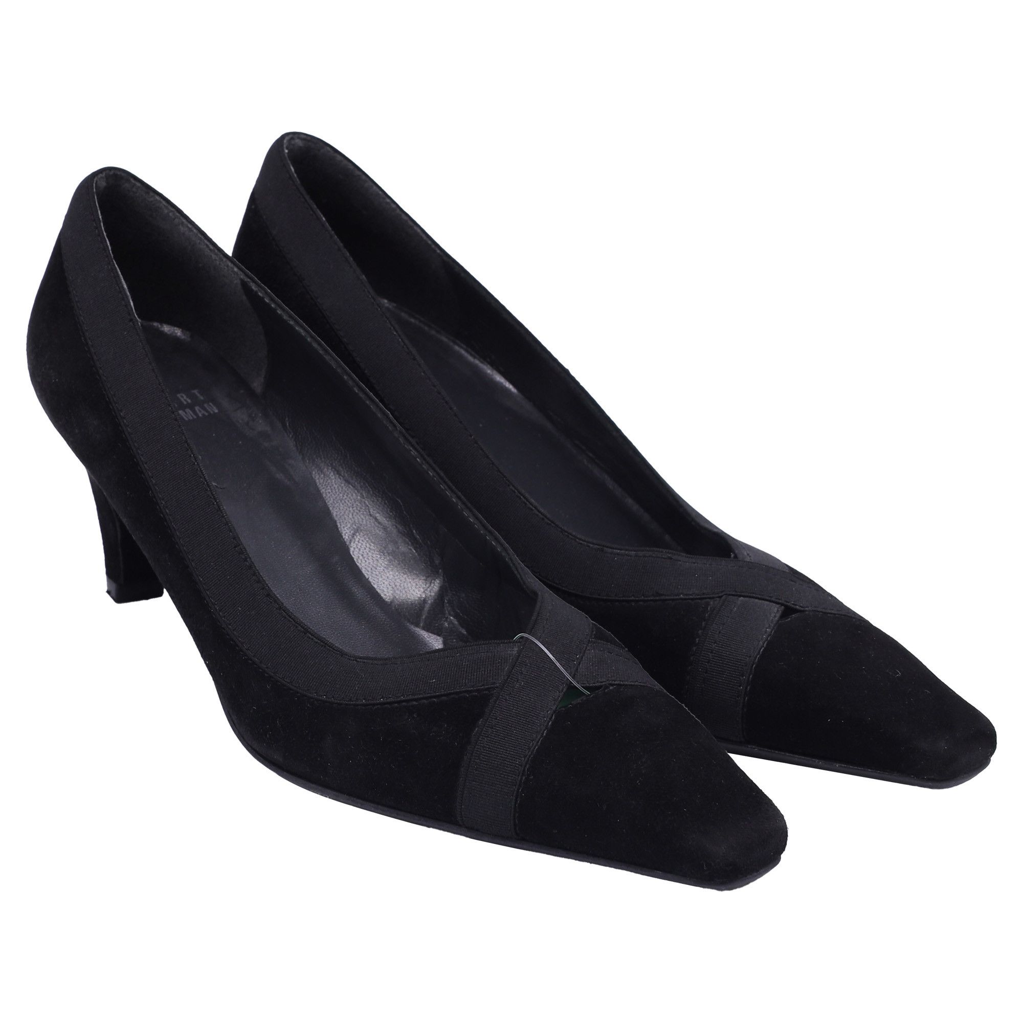 Stuart Weitzman Stuart Weitzman Keyhole Accent Pumps in Black Suede Size US 7.5 / IT 37.5 - 3 Thumbnail