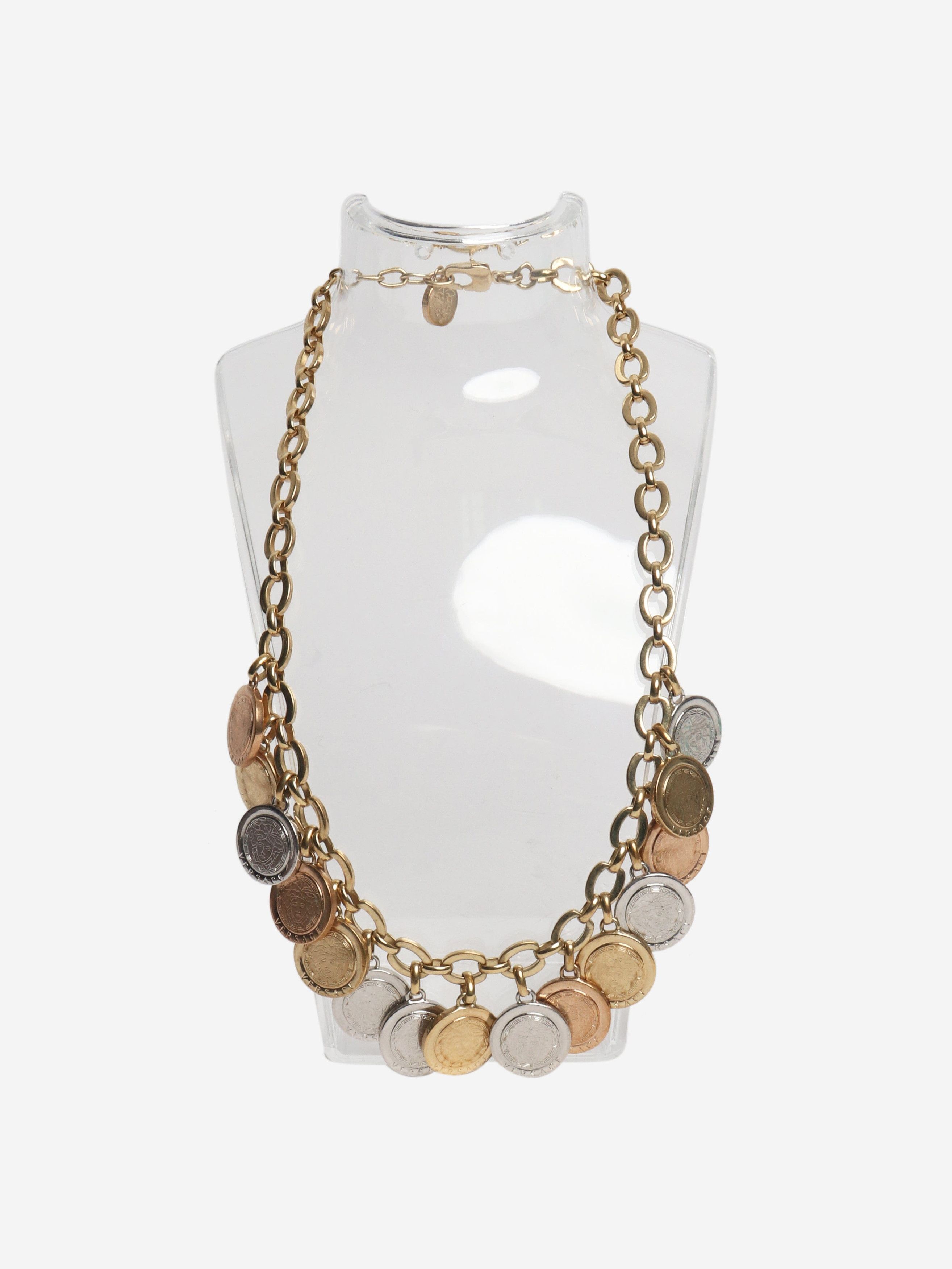 Versace Gold coin charm necklace Size ONE SIZE - 2 Thumbnail