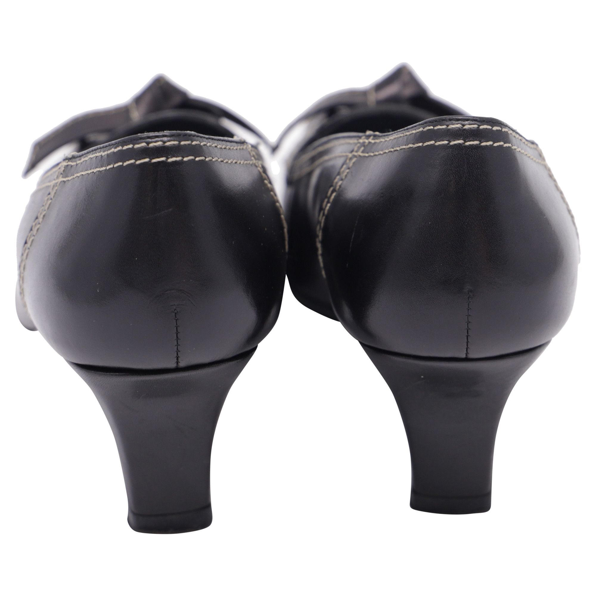 Stuart Weitzman Stuart Weitzman Bow Square-Toe Pumps in Black Leather Size US 5.5 / IT 35.5 - 6 Thumbnail