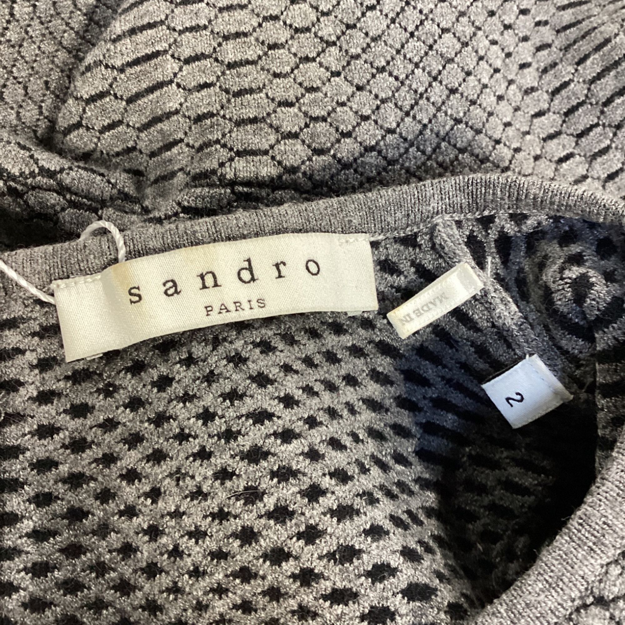 Sandro Sandro Knitted Peplum Blouse in Grey Viscose Size XXS / US 00 / IT 34 - 6 Thumbnail