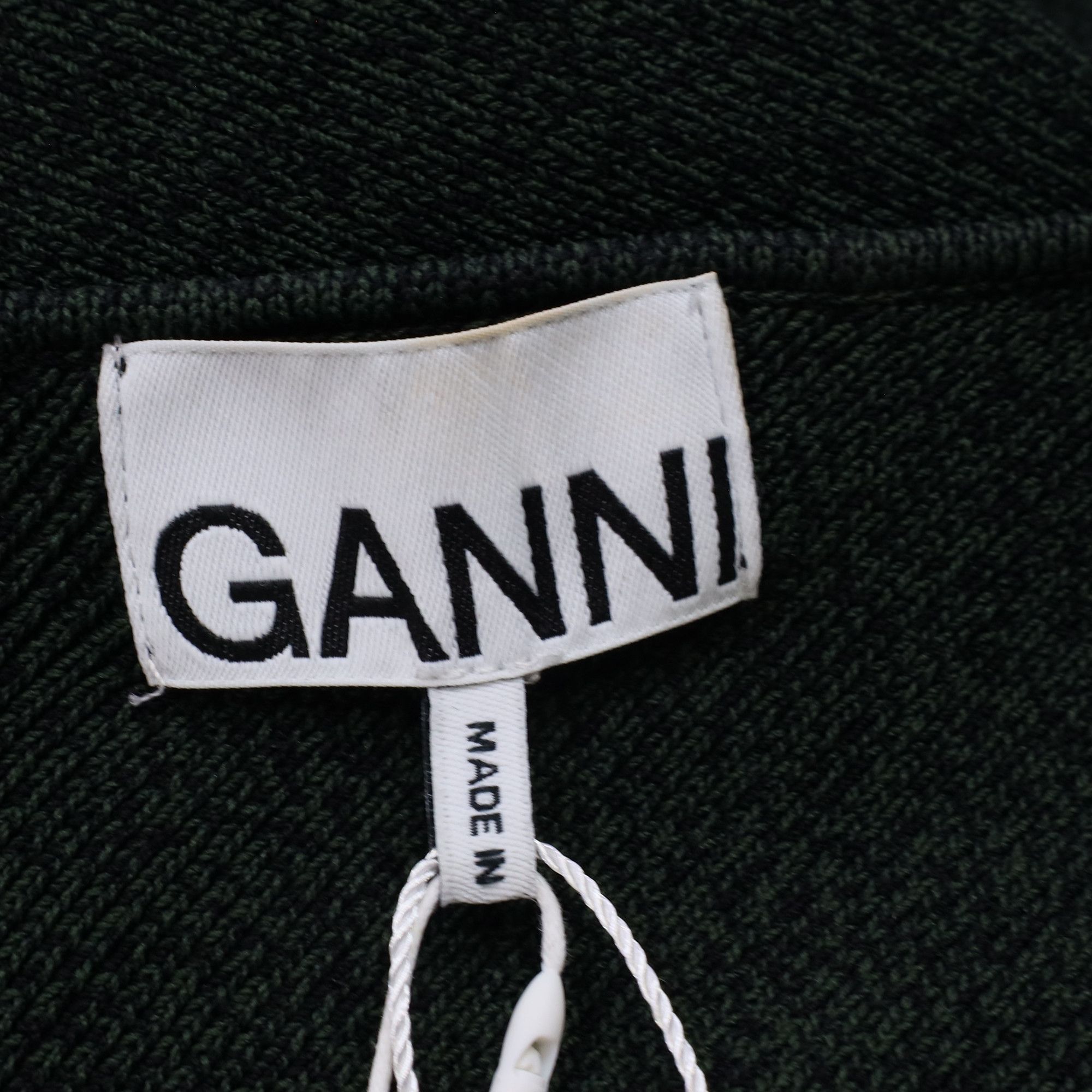 Ganni Ganni Ruched Ribbed-Knit Long Sleeve Mini Dress in Olive Ray Size XS / US 0-2 / IT 36-38 - 5 Thumbnail