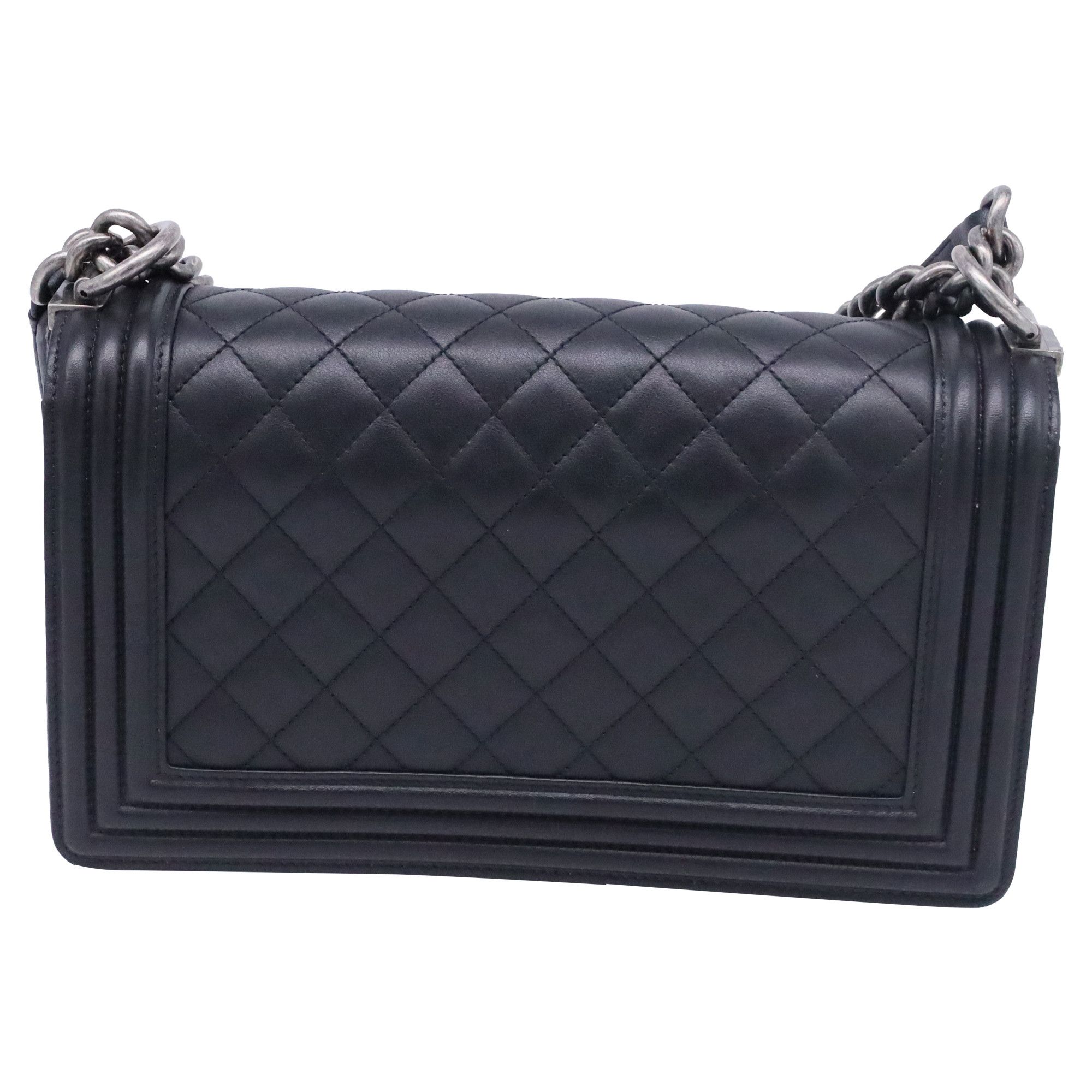 Chanel Chanel Boy Old Medium Shoulder Bag in Black Calf Leather Size ONE SIZE - 3 Thumbnail