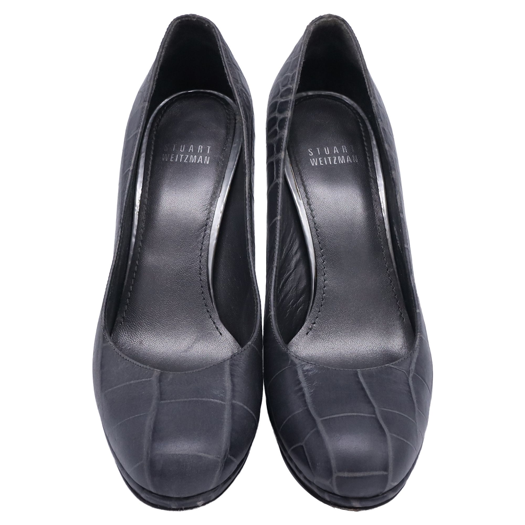 Stuart Weitzman Stuart Weitzman Embossed Pumps in Grey Leather Size US 9 / IT 39 - 2 Thumbnail