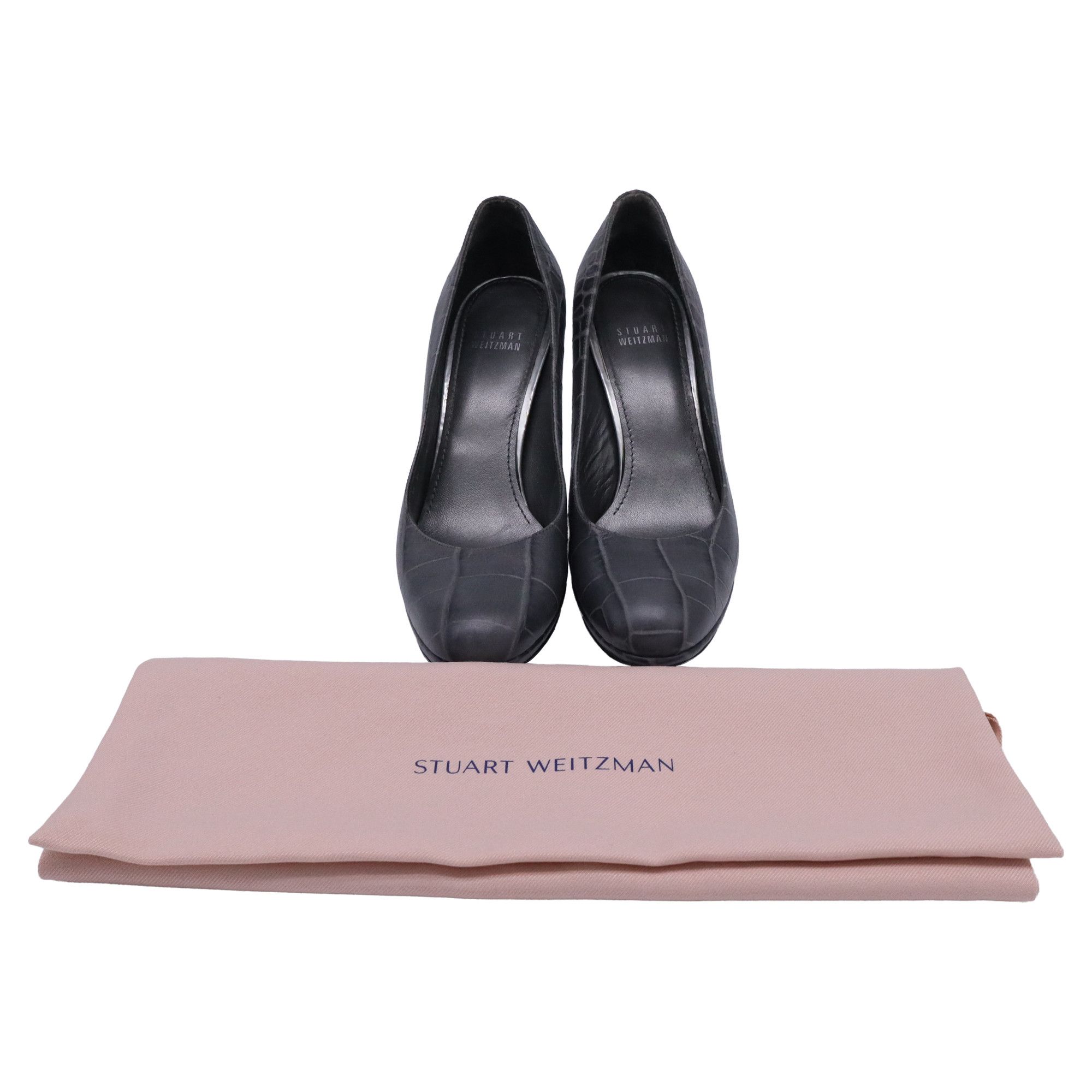 Stuart Weitzman Stuart Weitzman Embossed Pumps in Grey Leather Size US 9 / IT 39 - 9 Thumbnail