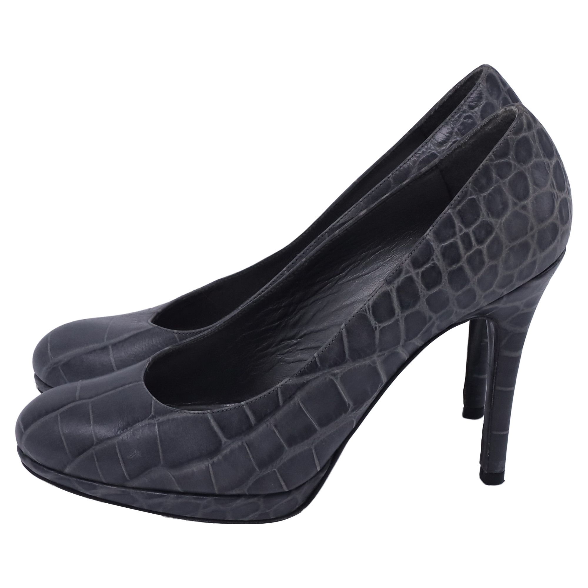 Stuart Weitzman Stuart Weitzman Embossed Pumps in Grey Leather Size US 9 / IT 39 - 4 Thumbnail