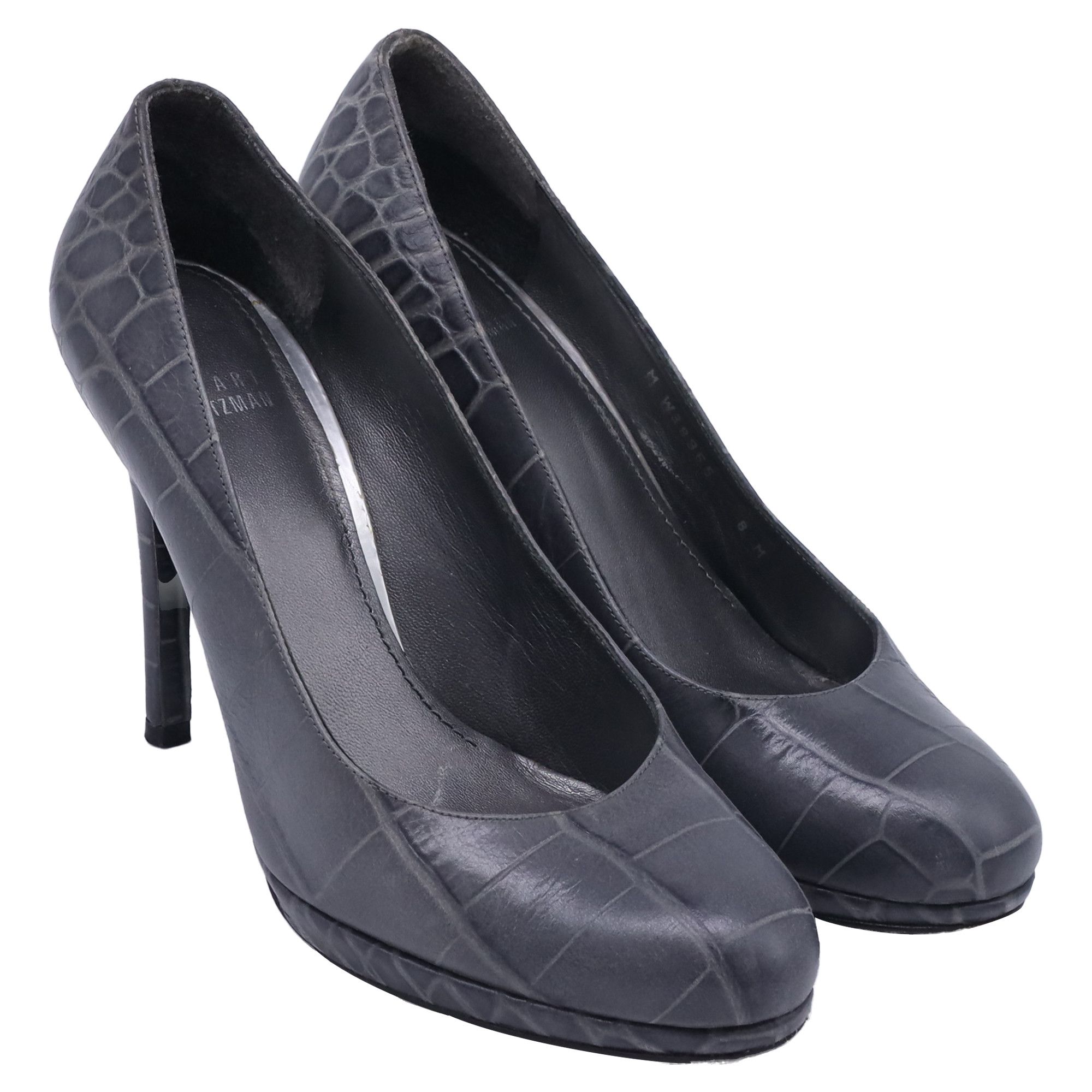 Stuart Weitzman Stuart Weitzman Embossed Pumps in Grey Leather Size US 9 / IT 39 - 3 Thumbnail