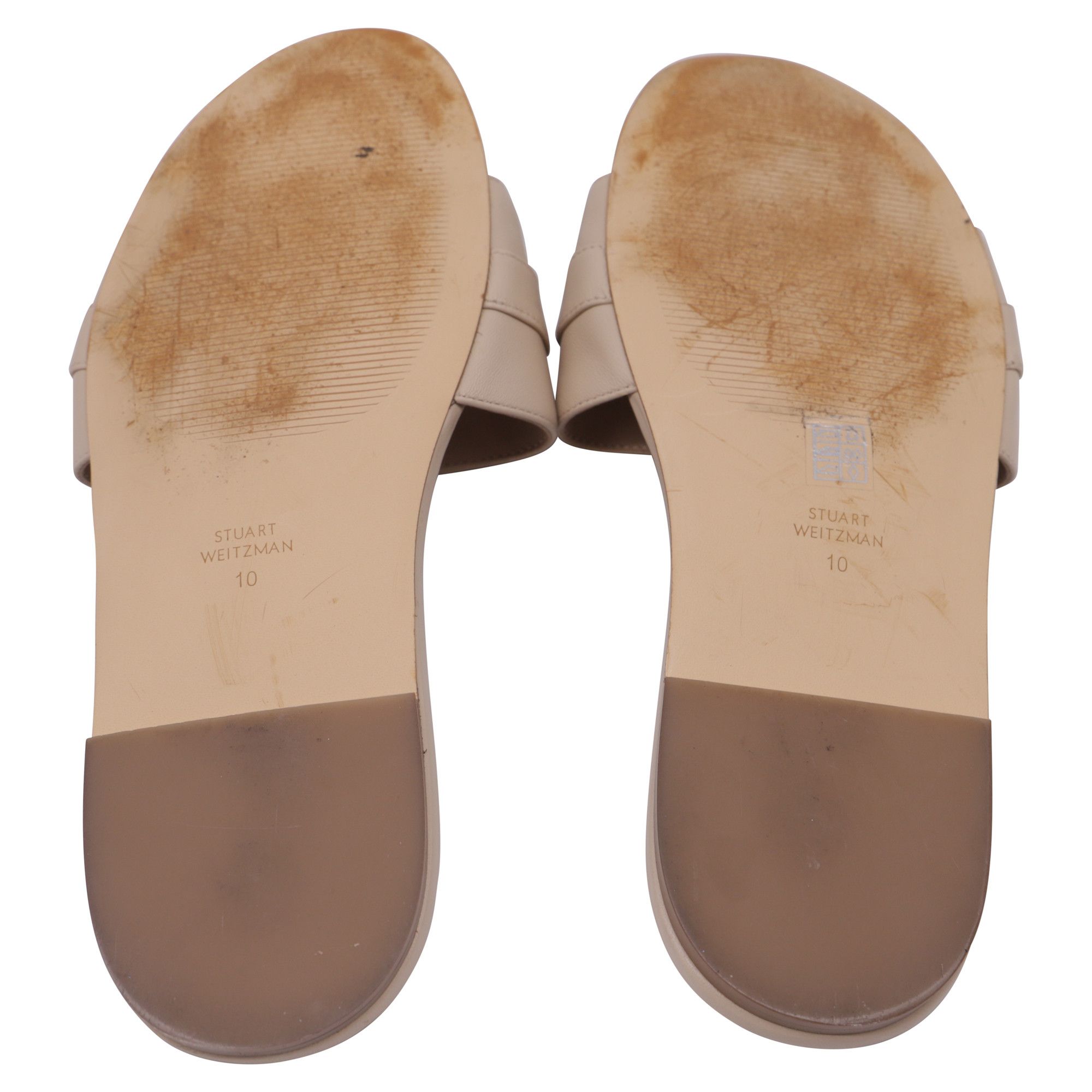 Stuart Weitzman Stuart Weitzman Crystal-Embellished Slides in Beige Leather Size US 11 / IT 41 - 8 Thumbnail