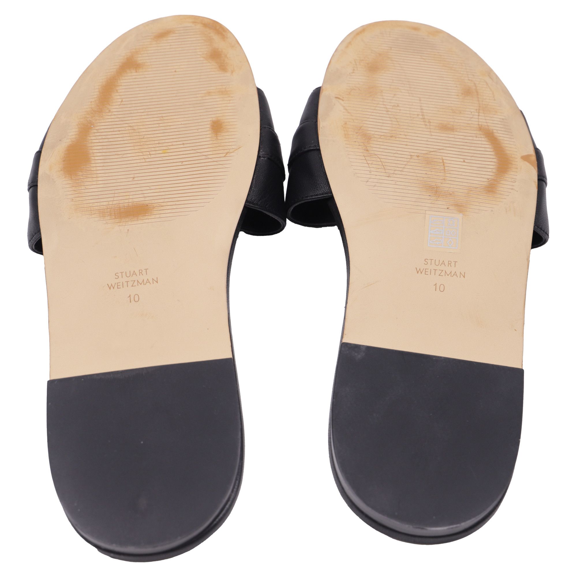 Stuart Weitzman Stuart Weitzman Crystal-Embellished Slides in Black Leather Size US 11 / IT 41 - 8 Thumbnail