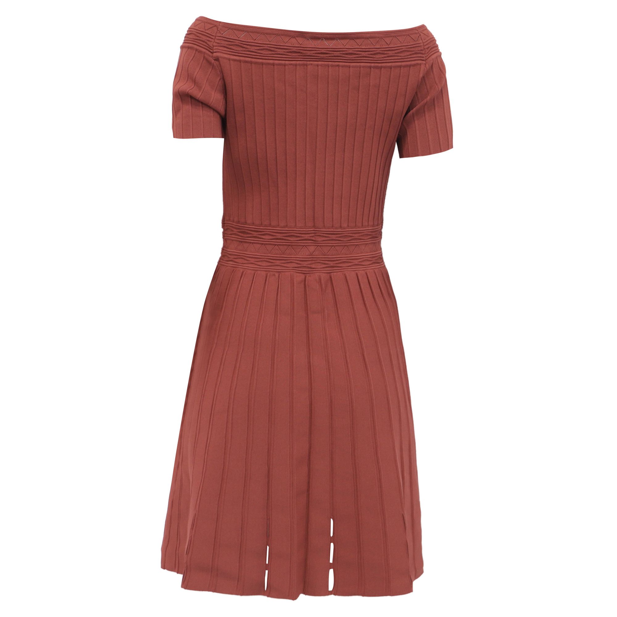 Sandro Sandro Lottie Off-Shoulder Dress in Burgundy Viscose Size XS / US 0-2 / IT 36-38 - 4 Thumbnail