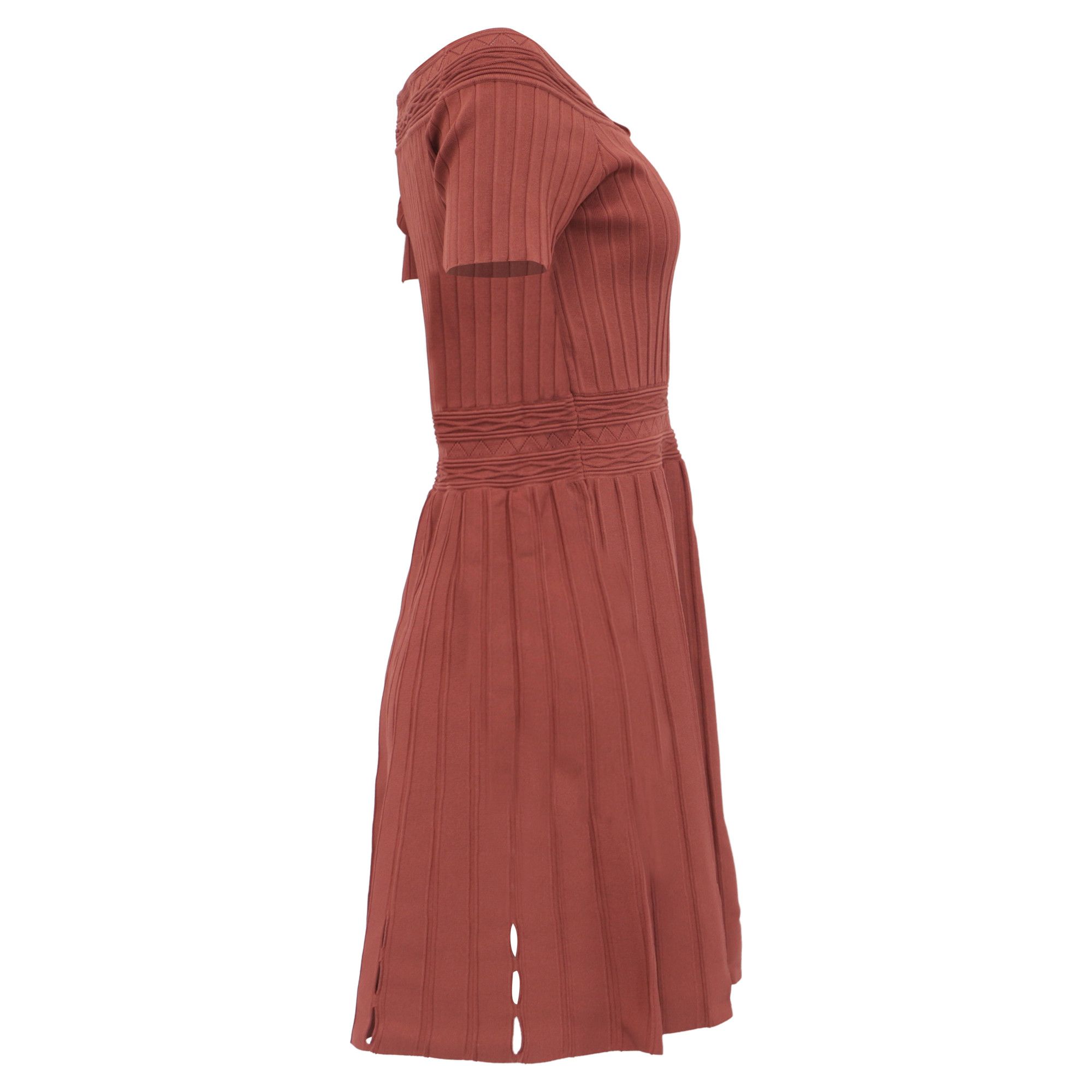 Sandro Sandro Lottie Off-Shoulder Dress in Burgundy Viscose Size XS / US 0-2 / IT 36-38 - 3 Thumbnail