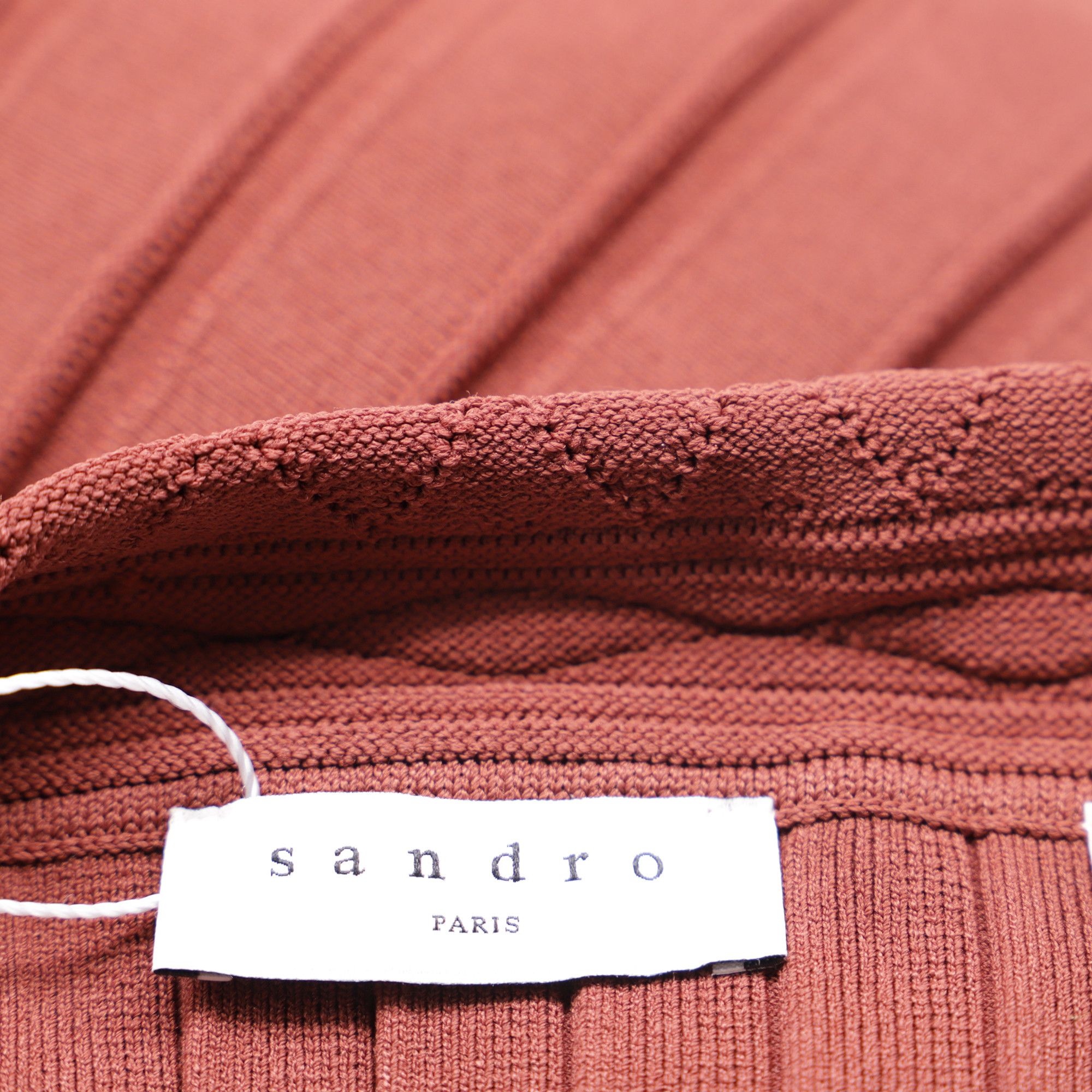 Sandro Sandro Lottie Off-Shoulder Dress in Burgundy Viscose Size XS / US 0-2 / IT 36-38 - 5 Thumbnail
