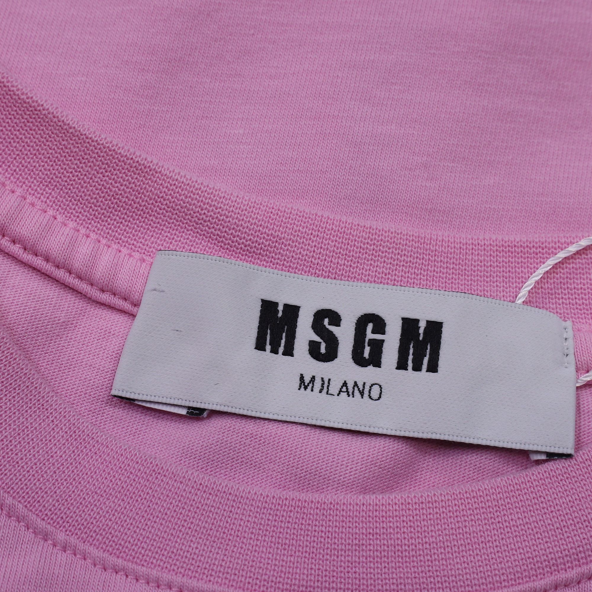 MSGM MSGM Logo-Print T-Shirt in Pink Cotton Size XXS / US 00 / IT 34 - 5 Thumbnail