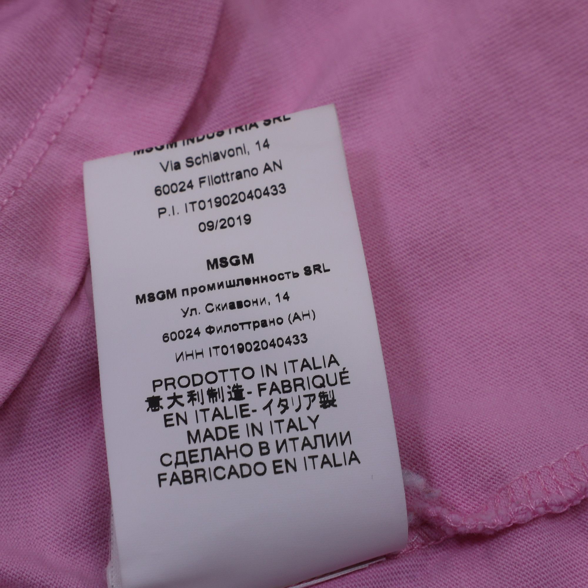 MSGM MSGM Logo-Print T-Shirt in Pink Cotton Size XXS / US 00 / IT 34 - 7 Thumbnail
