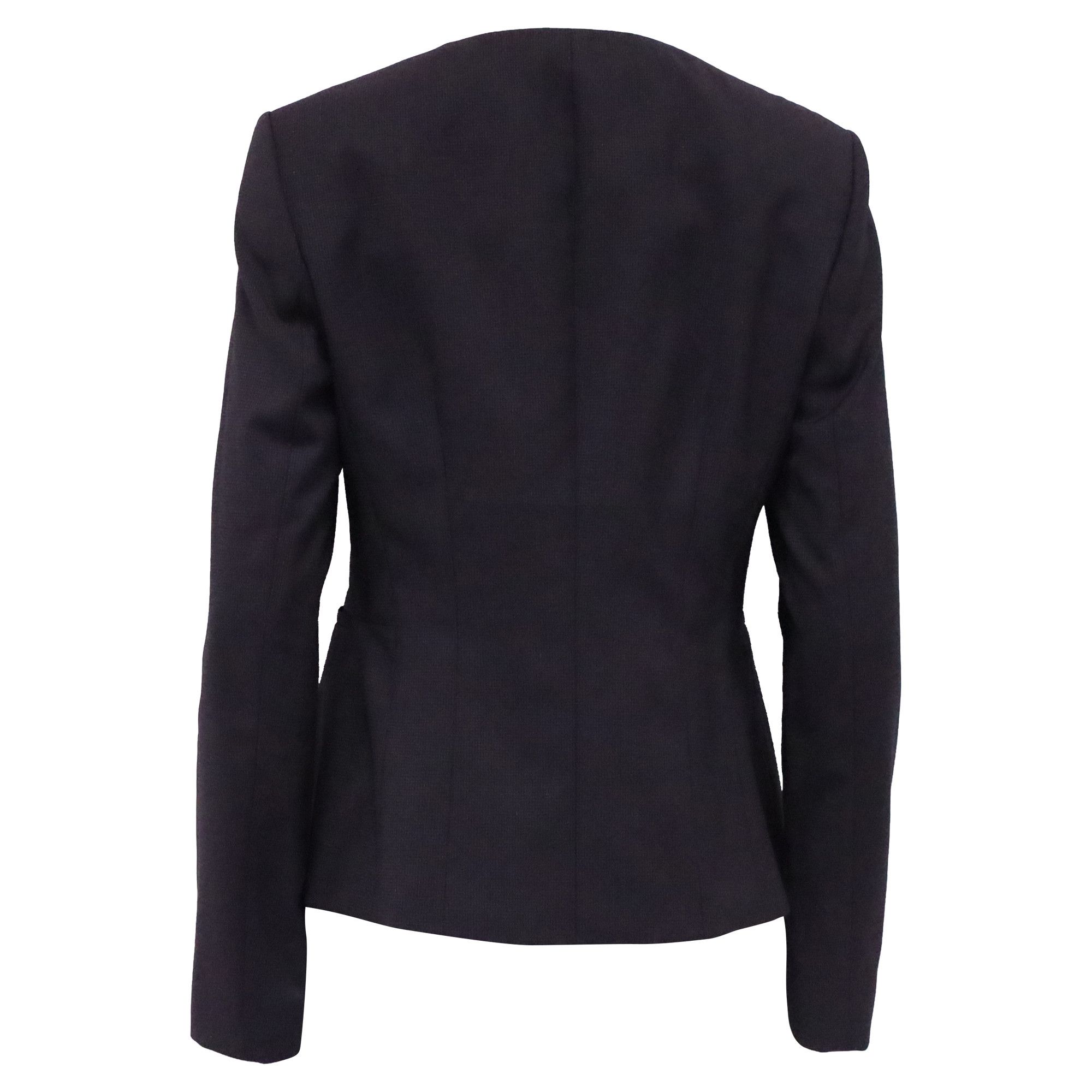Hugo Boss Hugo Boss Jadela Asymmetrical Blazer in Black Virgin Wool Size XS / US 0-2 / IT 36-38 - 4 Thumbnail