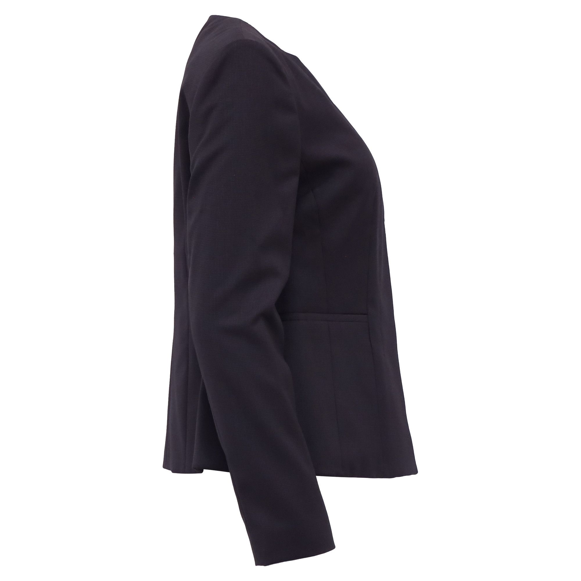 Hugo Boss Hugo Boss Jadela Asymmetrical Blazer in Black Virgin Wool Size XS / US 0-2 / IT 36-38 - 3 Thumbnail