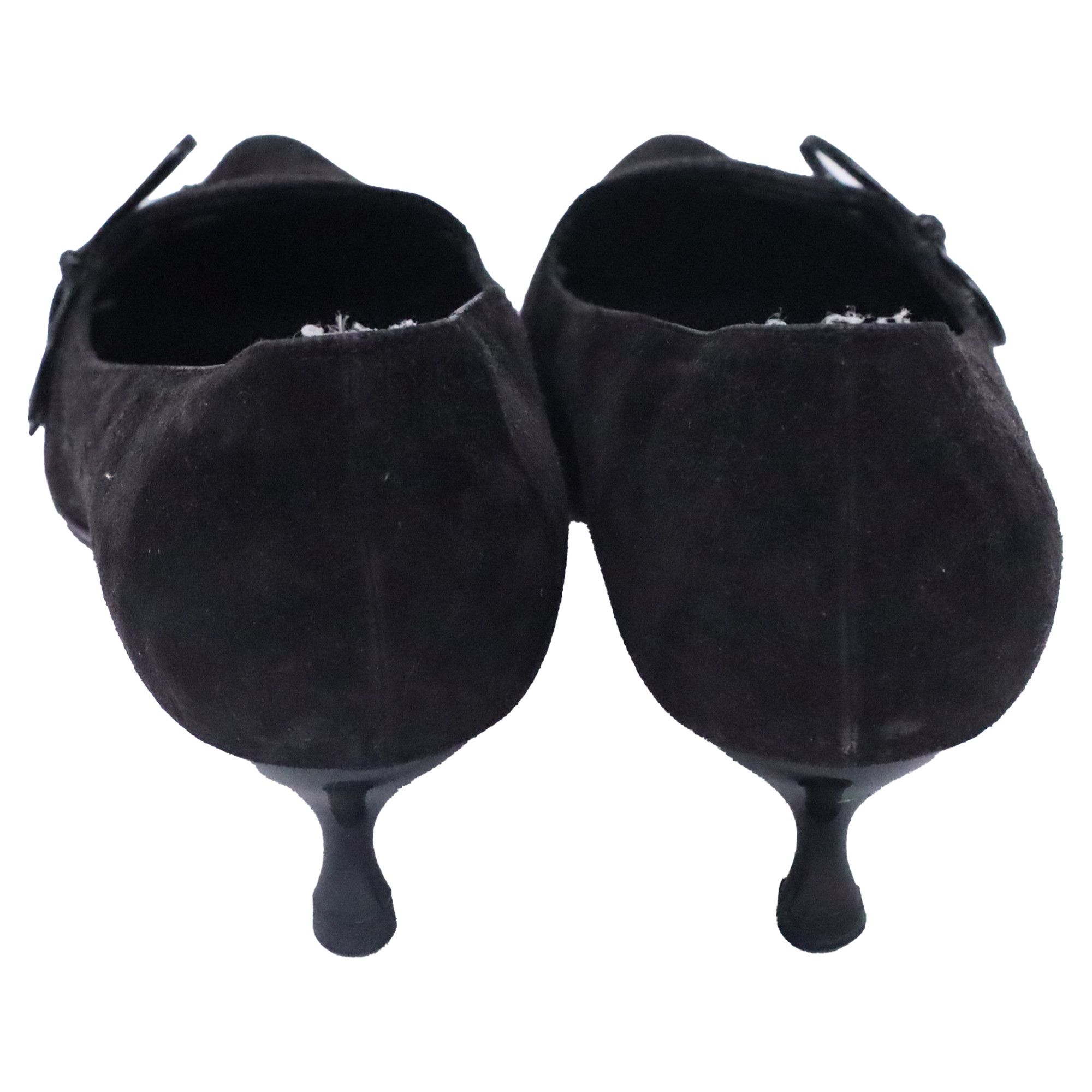 Salvatore Ferragamo Salvatore Ferragamo Bow Cutout Detail Pumps in Black Suede Size US 11.5 / IT 41.5 - 4 Thumbnail