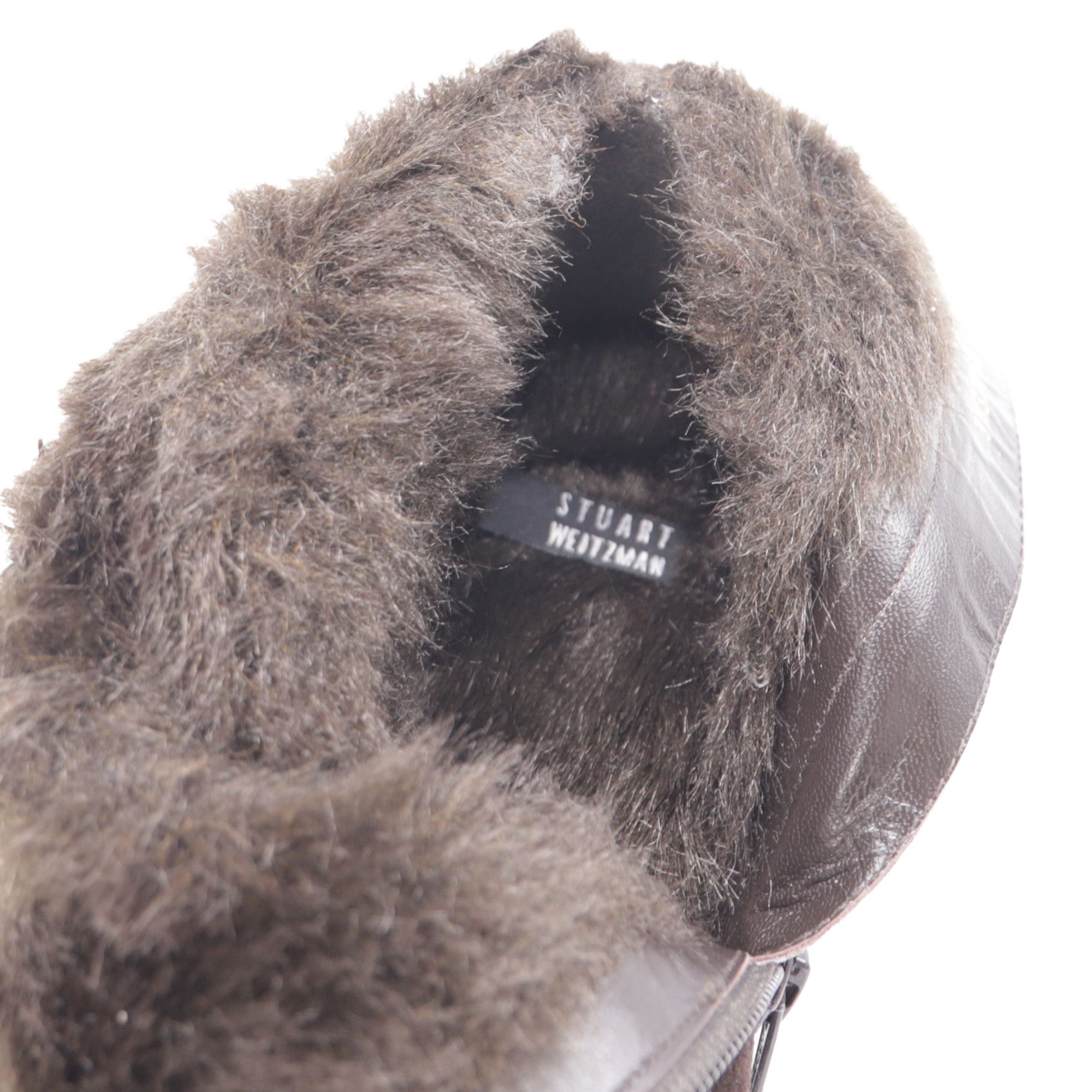 Stuart Weitzman Stuart Weitzman Fur-Lined Block-Heel Ankle Boots in Brown Su Size US 9 / IT 39 - 10 Thumbnail