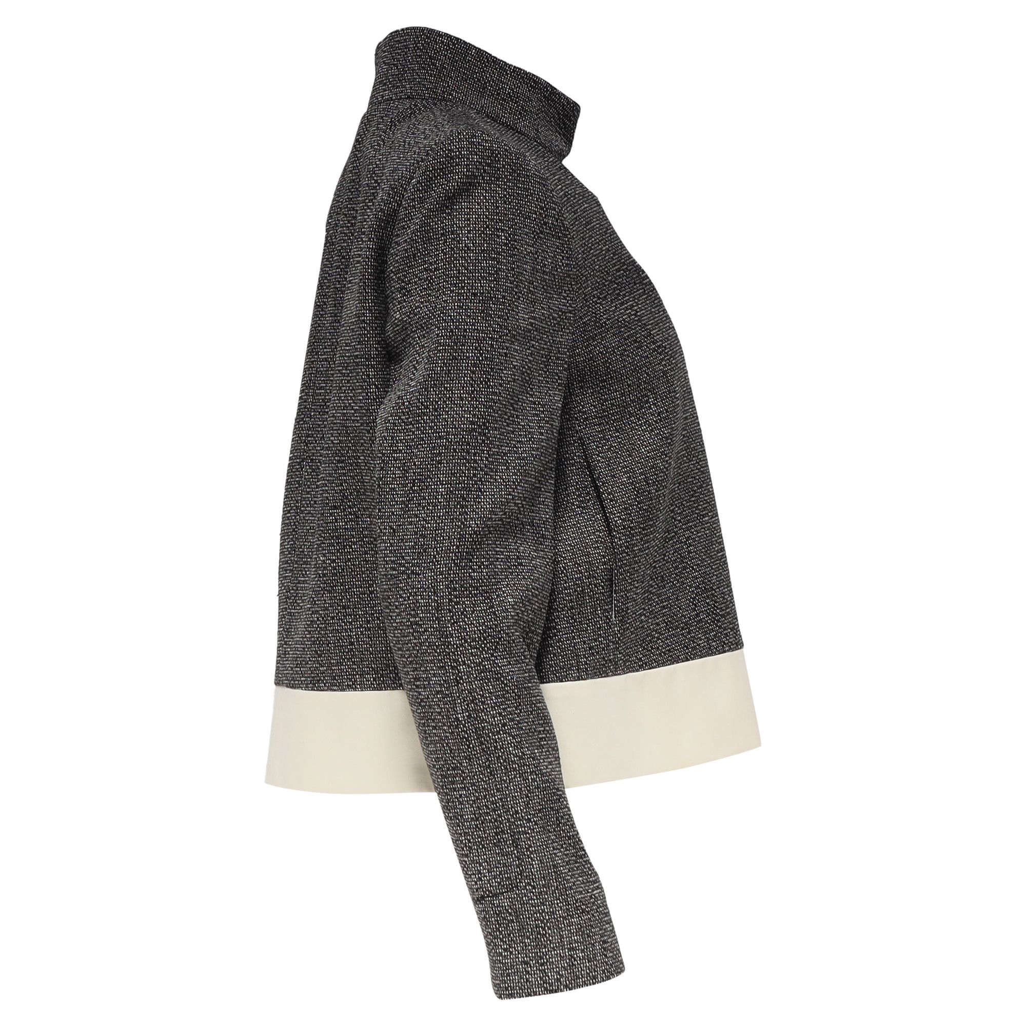 Joseph Joseph Zipped Tweed Biker Jacket in Black Linen Size XXS / US 00 / IT 34 - 3 Thumbnail