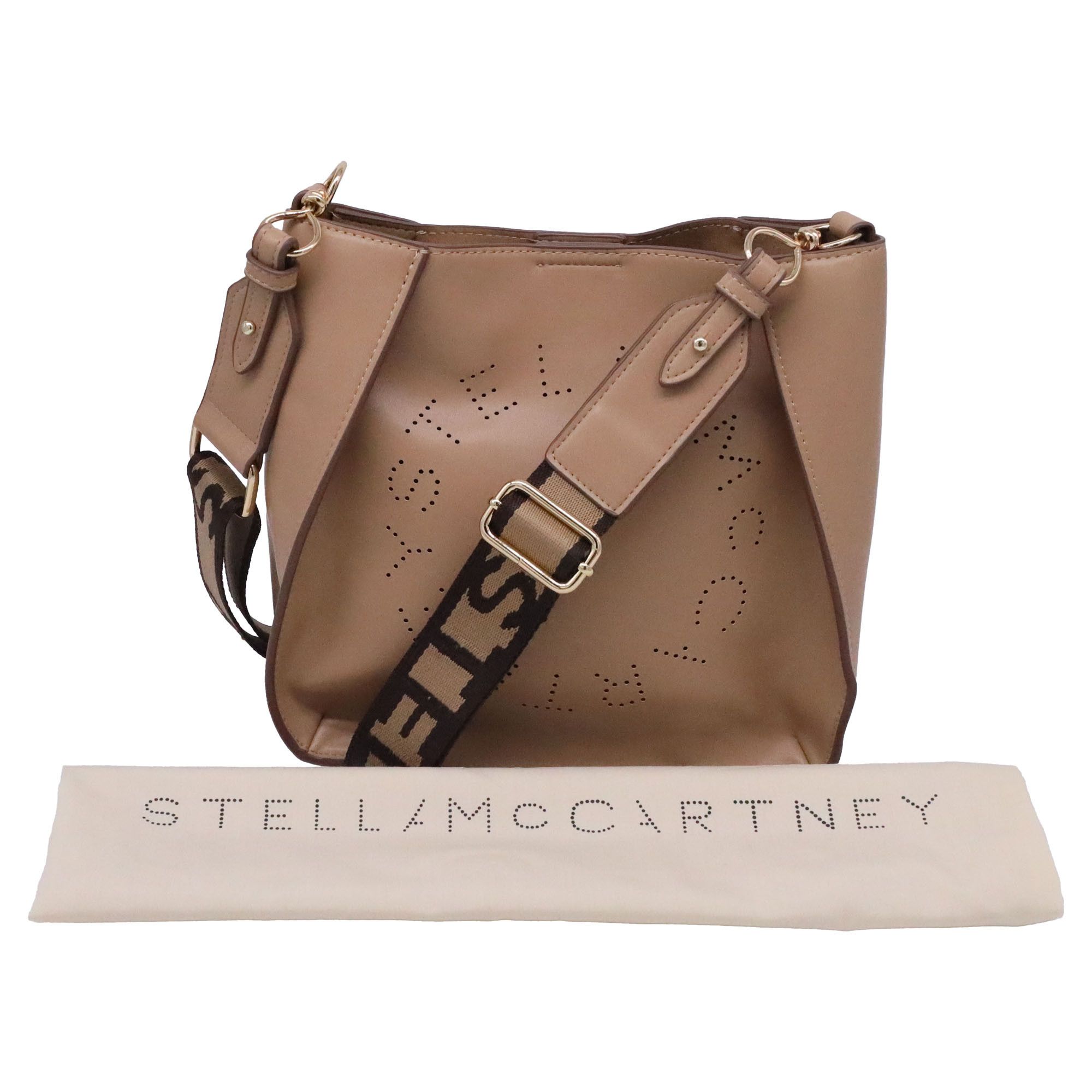 Stella McCartney Stella Mccartney Perforated Logo in Brown Polyurethane Size ONE SIZE - 7 Thumbnail