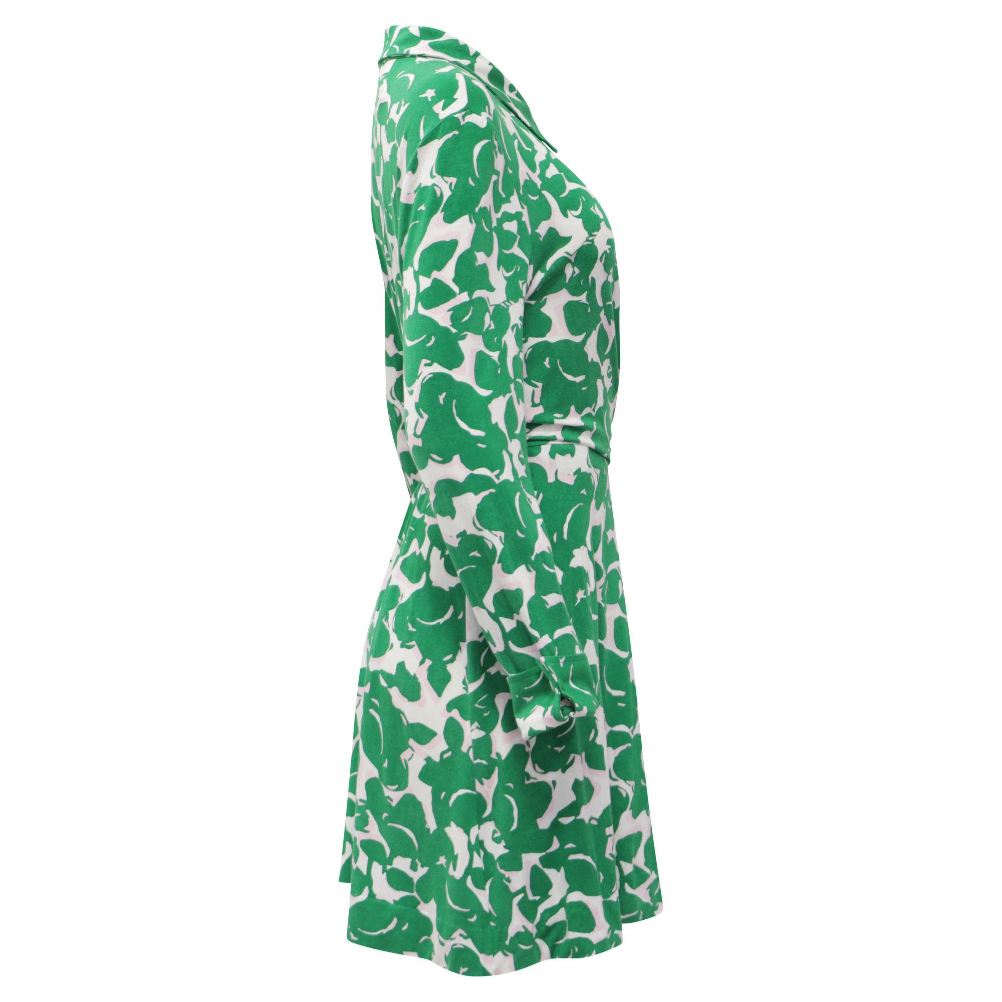 Diane von Furstenberg Diane Von Furstenberg Didi Printed Mini Wrap Dress in Green Size XS / US 0-2 / IT 36-38 - 3 Thumbnail