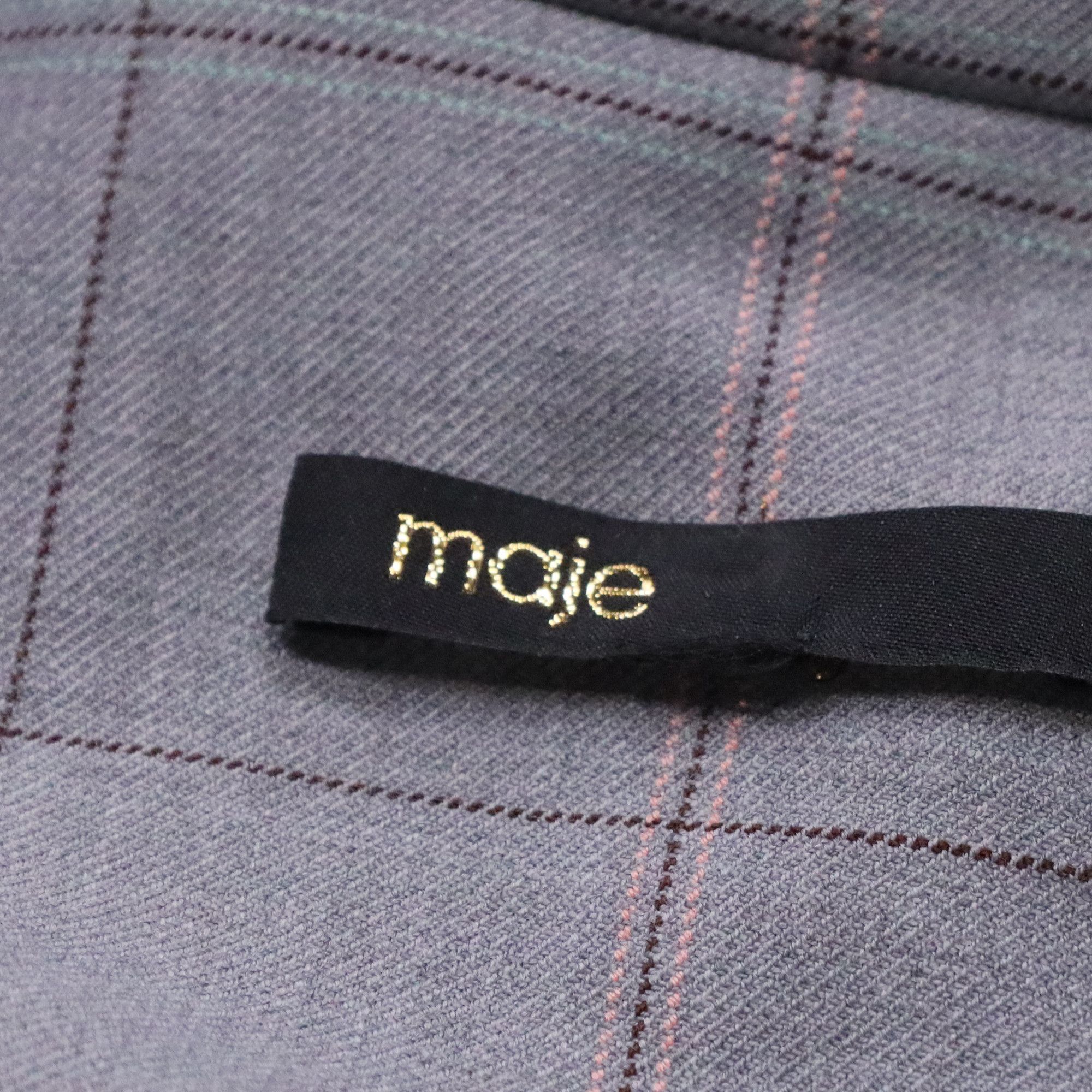 Maje Maje Checked Belted Jumpsuit in Grey Wool Size 25" / US 0 / IT 36 - 4 Thumbnail