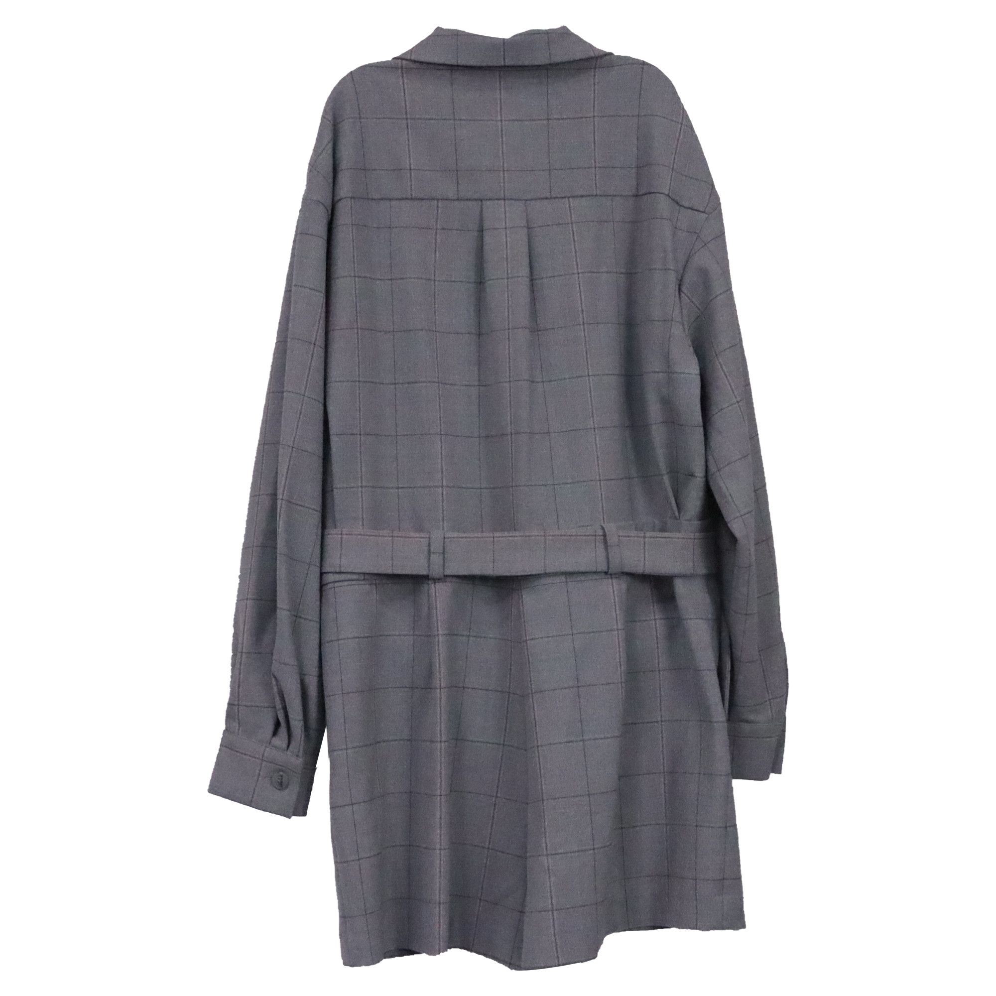 Maje Maje Checked Belted Jumpsuit in Grey Wool Size 25" / US 0 / IT 36 - 3 Thumbnail