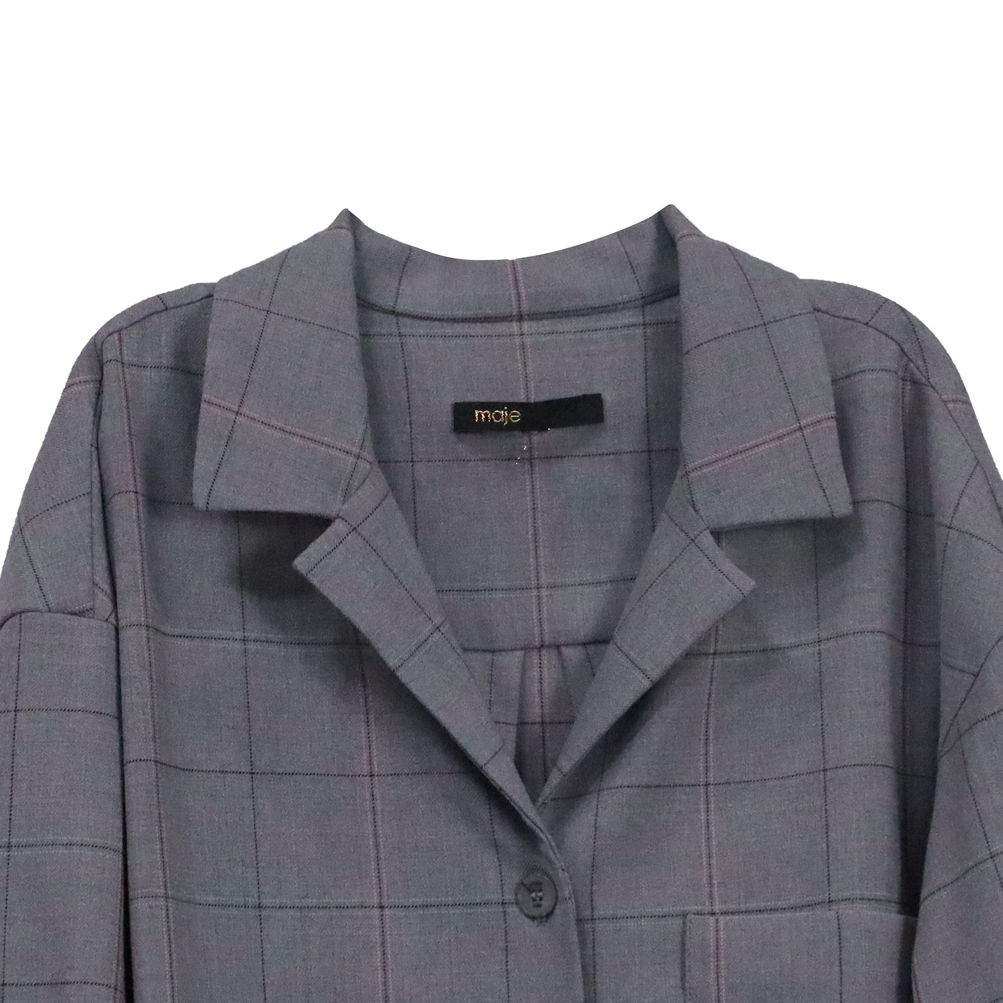 Maje Maje Checked Belted Jumpsuit in Grey Wool Size 25" / US 0 / IT 36 - 2 Thumbnail