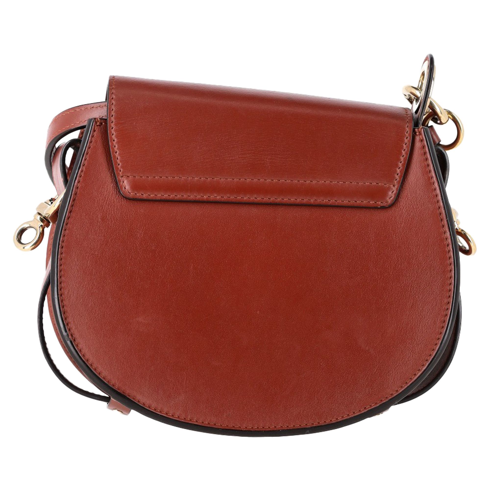 Chloe Chloé Small Tess Shoulder Bag in Brown Calfskin Leather Size ONE SIZE - 3 Thumbnail