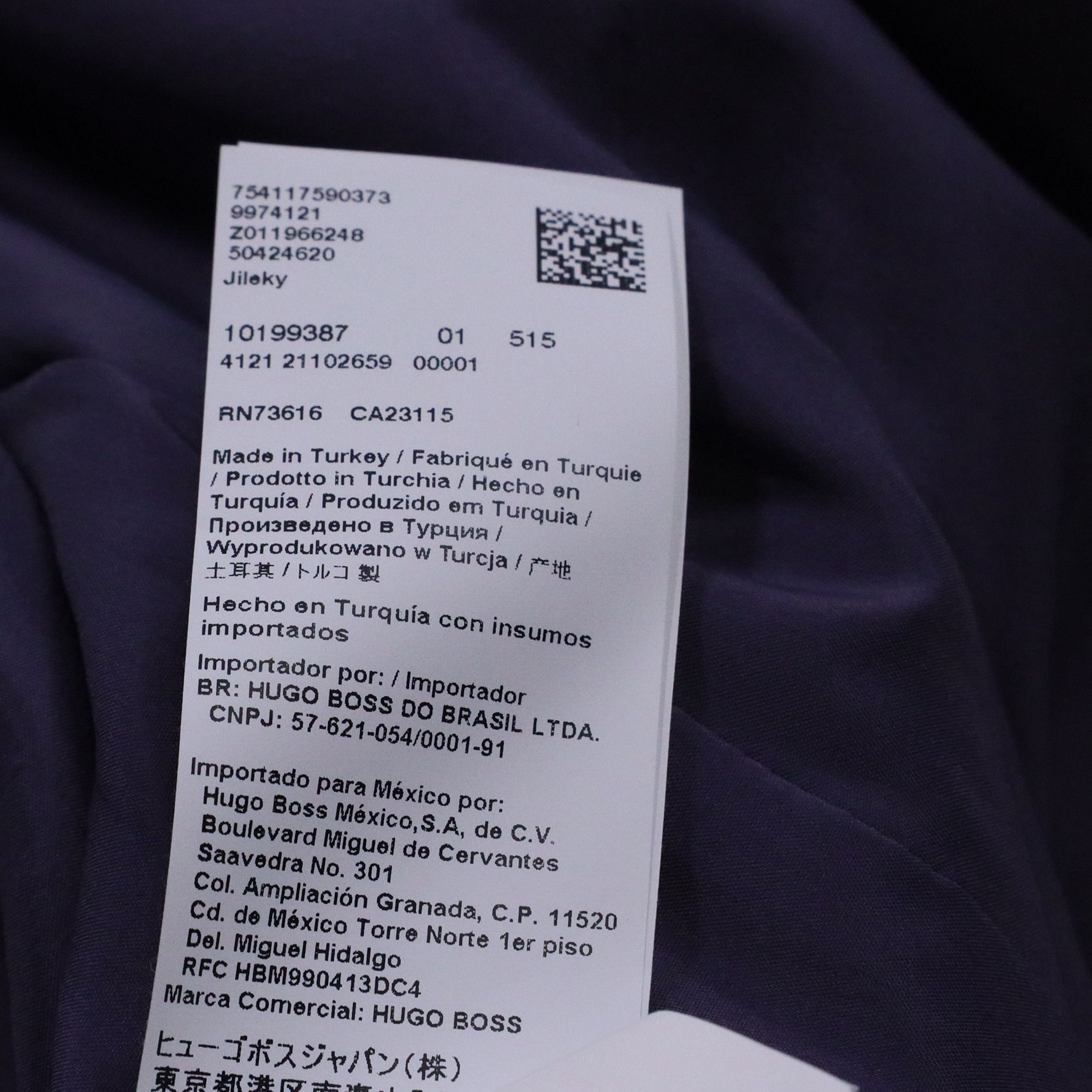 Hugo Boss Hugo Boss Jileky Collarless Short Jacket in Purple Polyester Size XS / US 0-2 / IT 36-38 - 7 Thumbnail