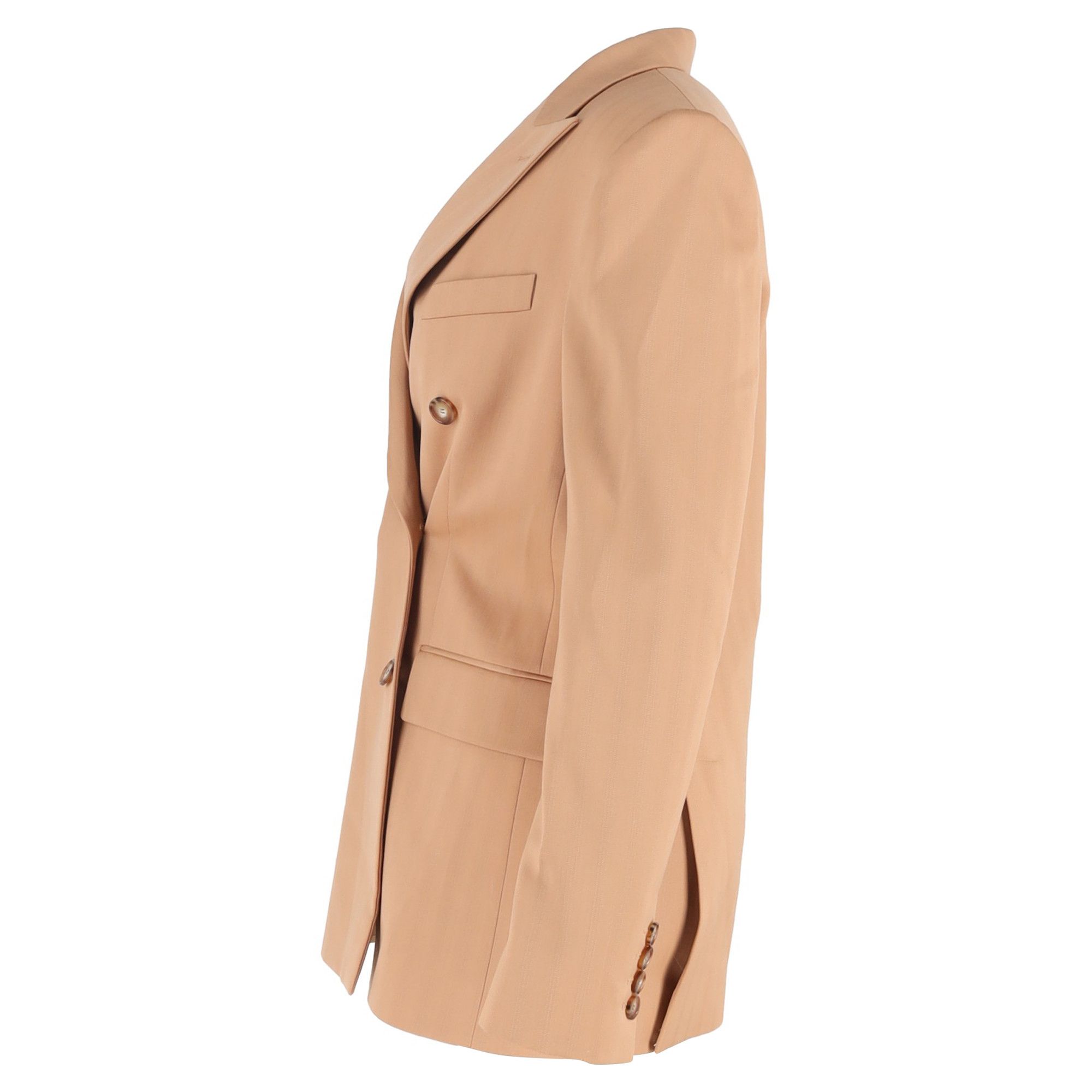 Stella McCartney Stella Mccartney Double-Breasted Blazer with Pockets in Bei Size XXS / US 00 / IT 34 - 2 Thumbnail