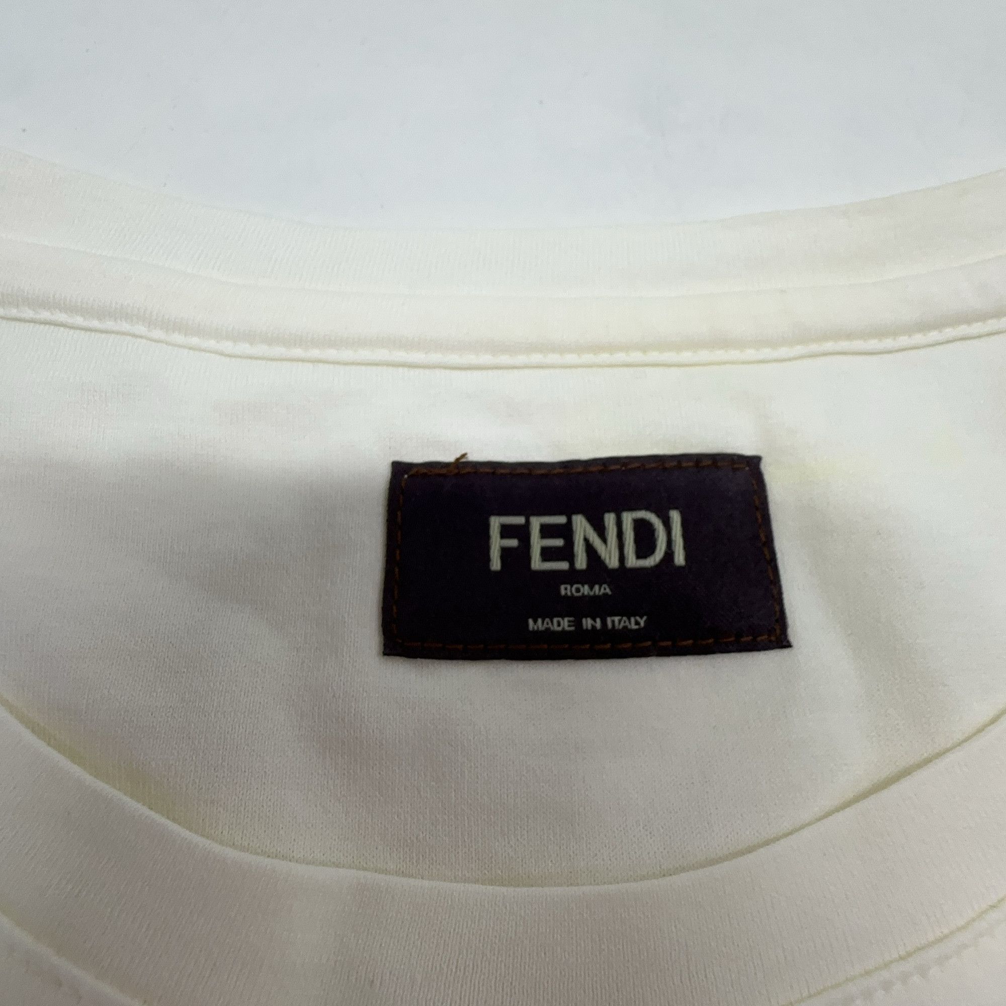 Fendi Fendi Logo Embroidery T-Shirt US L Size US L / EU 52-54 / 3 - 3 Thumbnail
