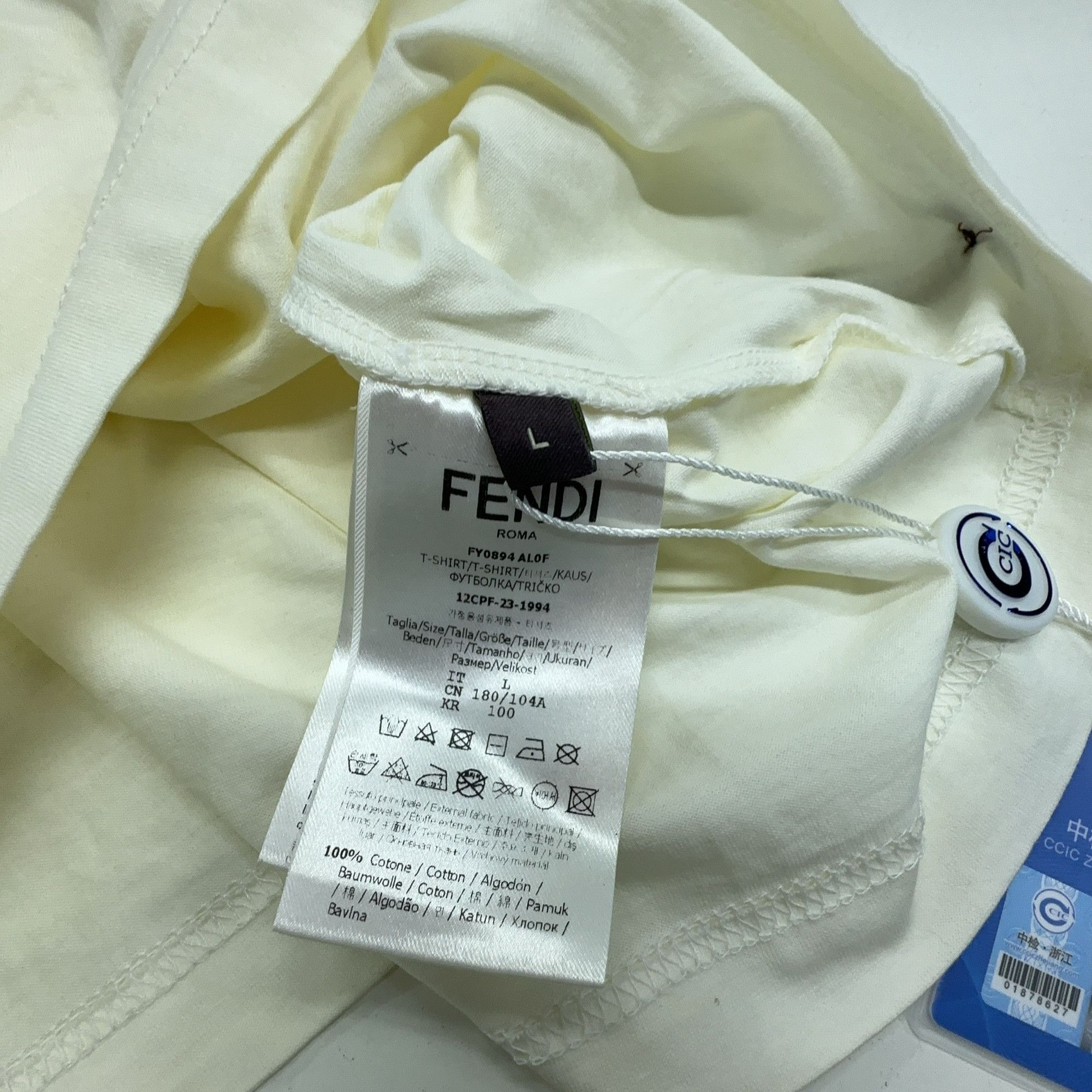 Fendi Fendi Logo Embroidery T-Shirt US L Size US L / EU 52-54 / 3 - 5 Thumbnail