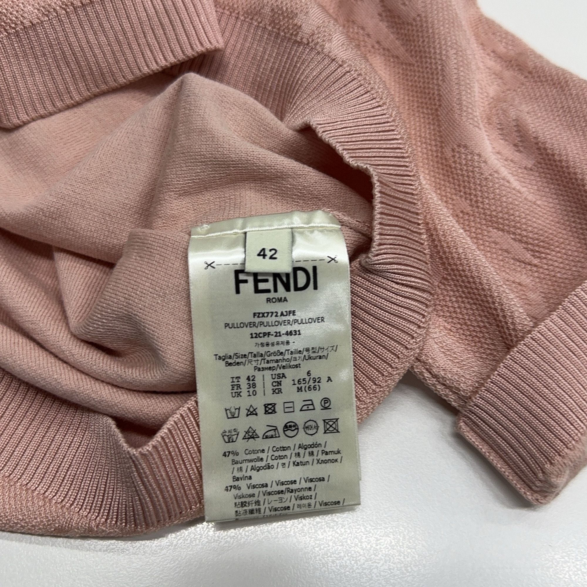 Fendi Fendi Pink Mock Neck Knit Sweater Size 42 Size M / US 6-8 / IT 42-44 - 13 Thumbnail