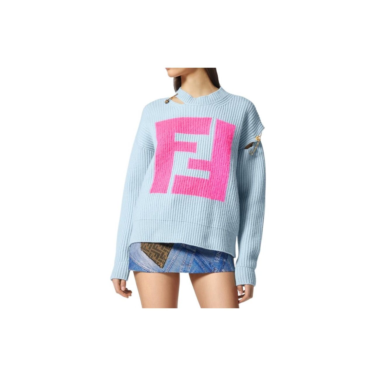 Versace Versace x Fendi Fendace Logo Sweater Size 44 Size M / US 6-8 / IT 42-44 - 10 Thumbnail