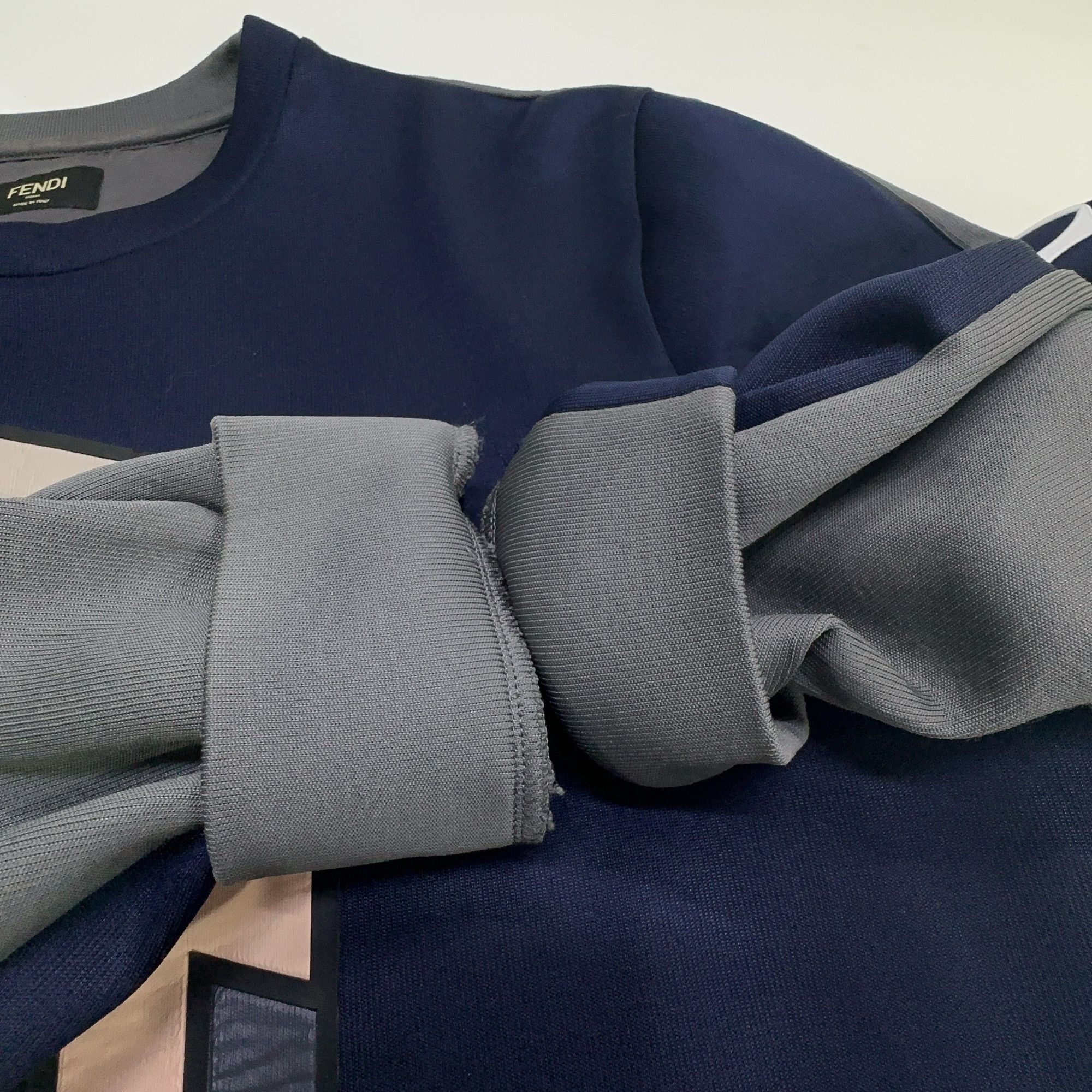 Fendi Fendi Geometric Print Sweatshirt Navy Blue Size S Size US S / EU 44-46 / 1 - 13 Thumbnail