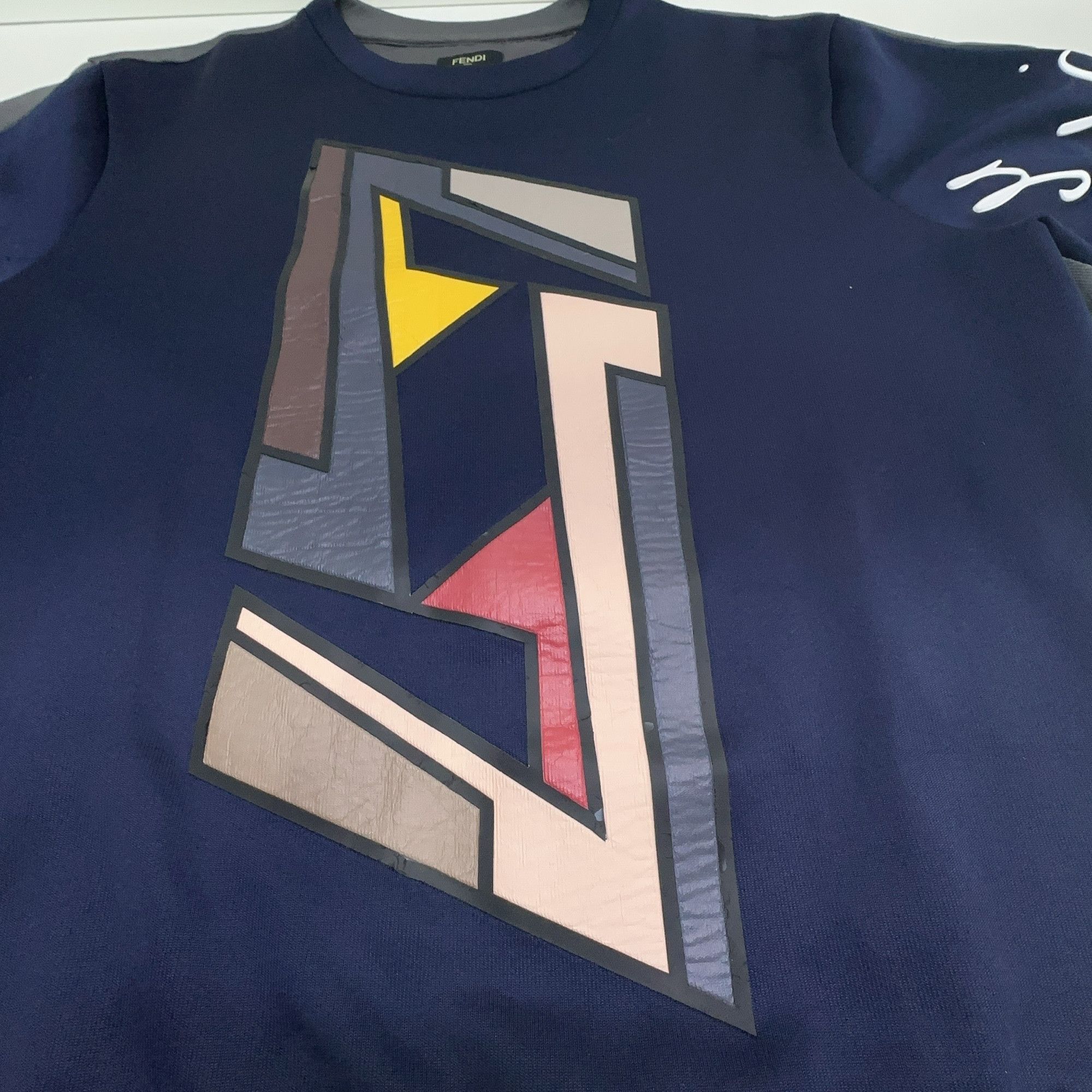 Fendi Fendi Geometric Print Sweatshirt Navy Blue Size S Size US S / EU 44-46 / 1 - 8 Thumbnail