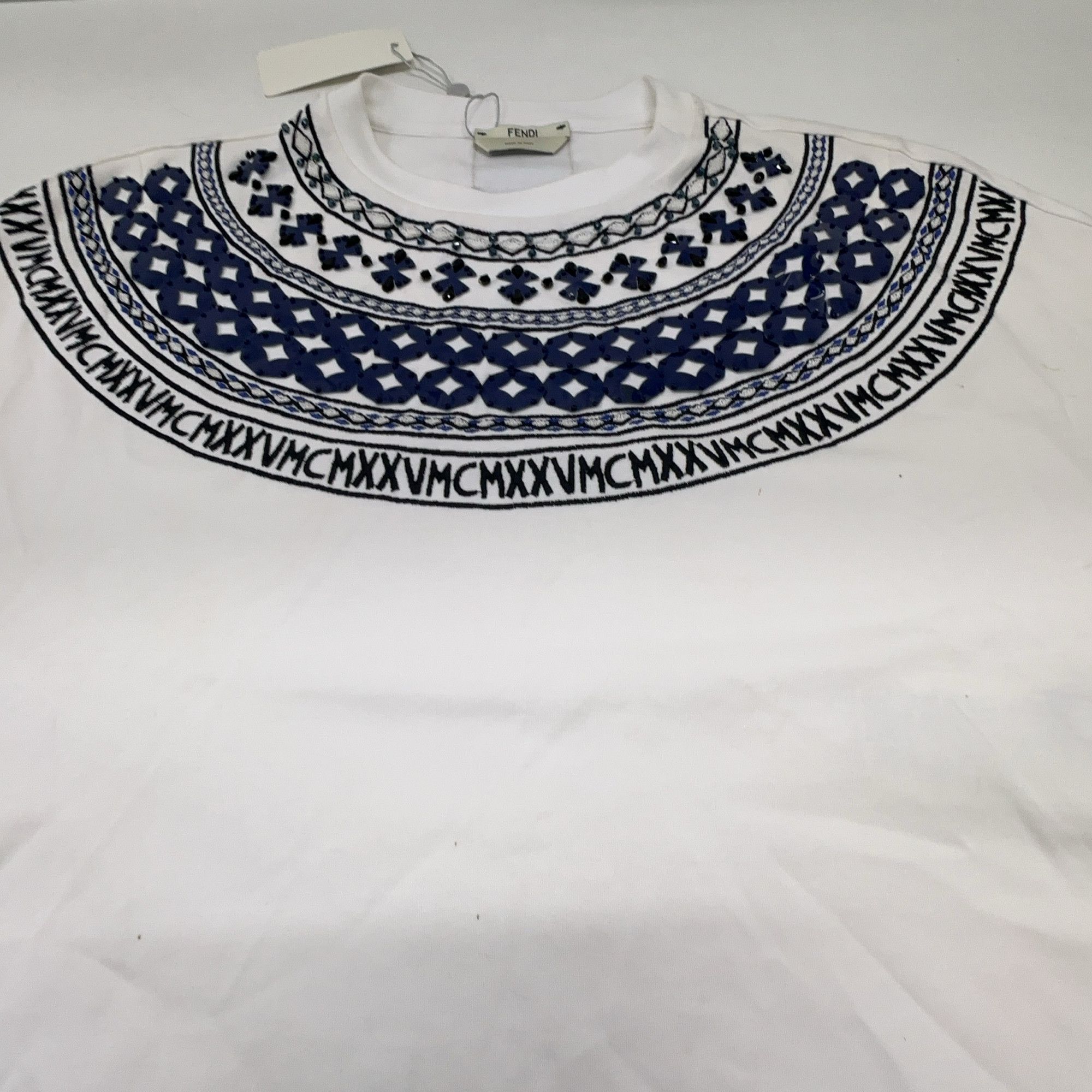 Fendi Fendi Embroidered Pattern T-Shirt Size IT 38 Size XS / US 0-2 / IT 36-38 - 7 Thumbnail