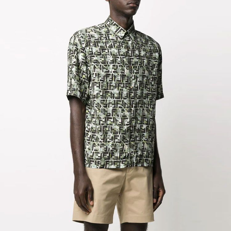 Fendi Fendi FF Camo Short Sleeve Shirt Size M Size US XXS / EU 40 - 13 Thumbnail