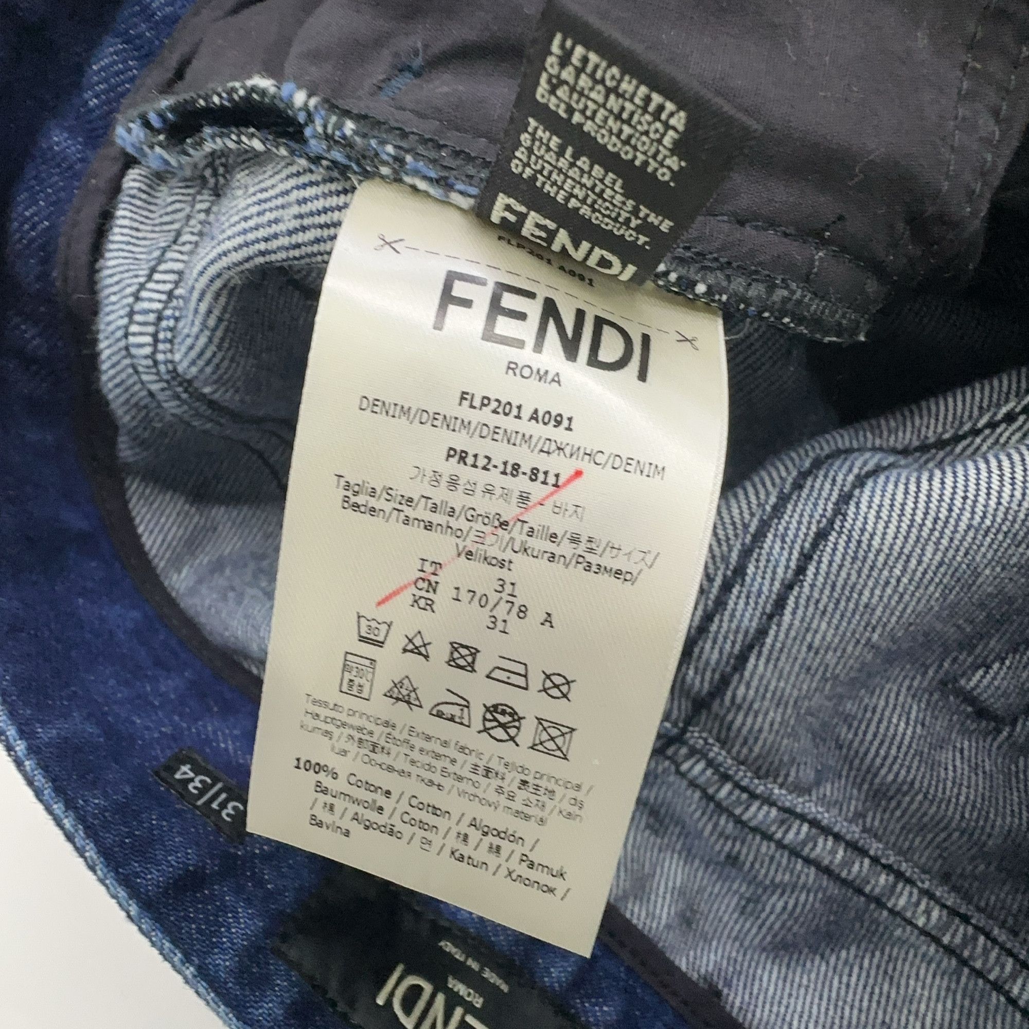 Fendi Fendi Monogram Pattern Denim Jeans Size 31 Size US 31 - 5 Thumbnail