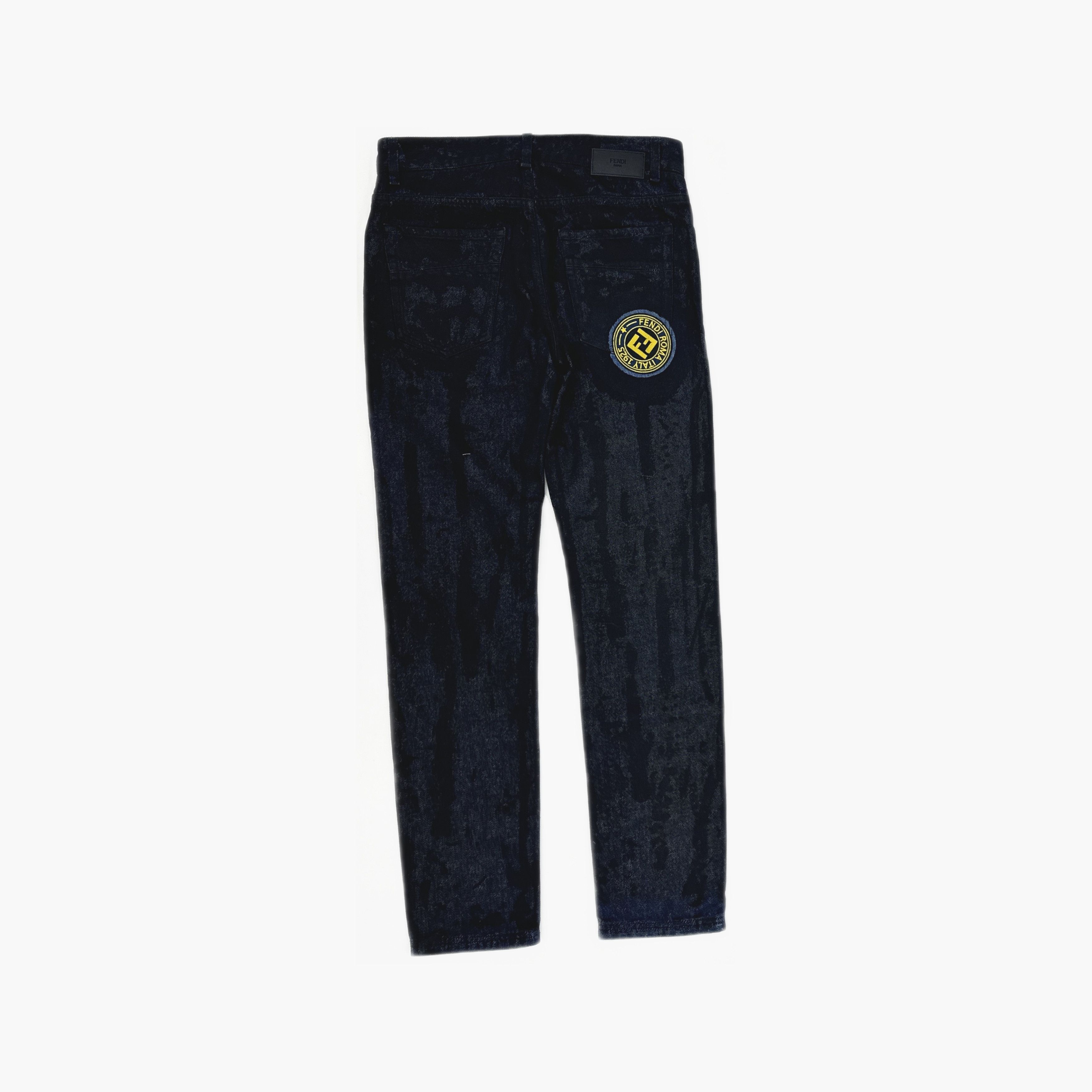 Fendi Fendi Monogram Pattern Denim Jeans Size 31 Size US 31 - 2 Thumbnail